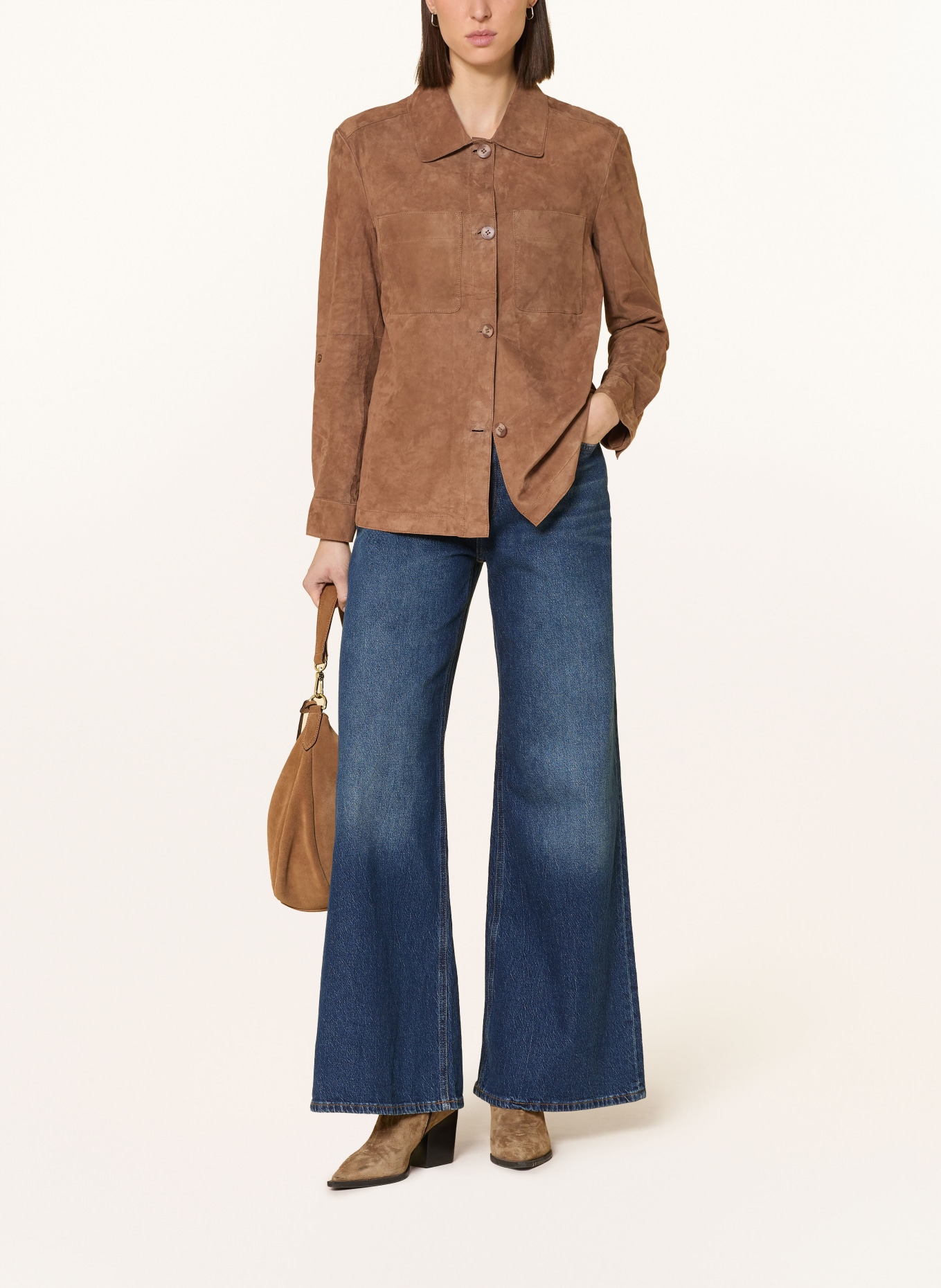 MILESTONE Leder-Overjacket MSVICKI: COGNAC