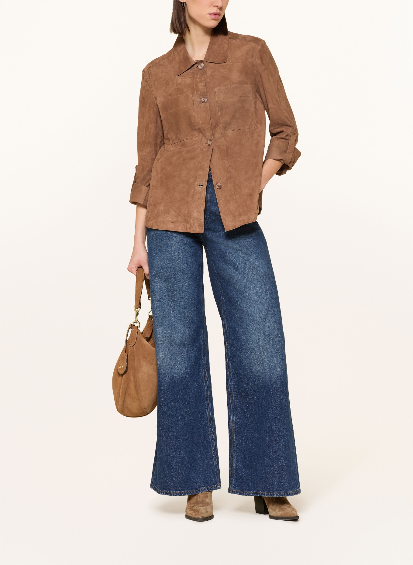 MILESTONE Leder-Overjacket MSVICKI: COGNAC