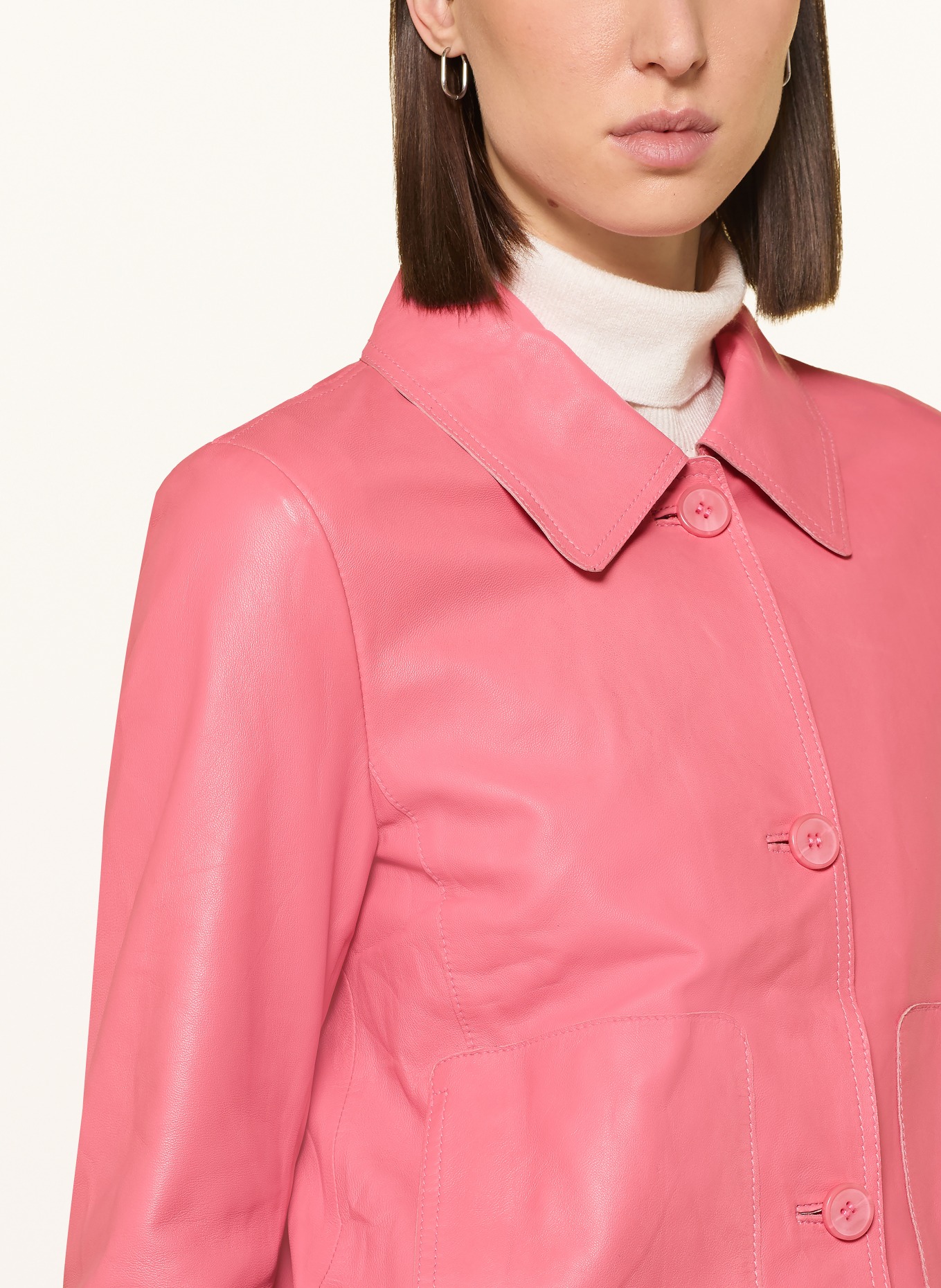 MILESTONE Kožená bunda MSAMMI: RŮŽOVÁ