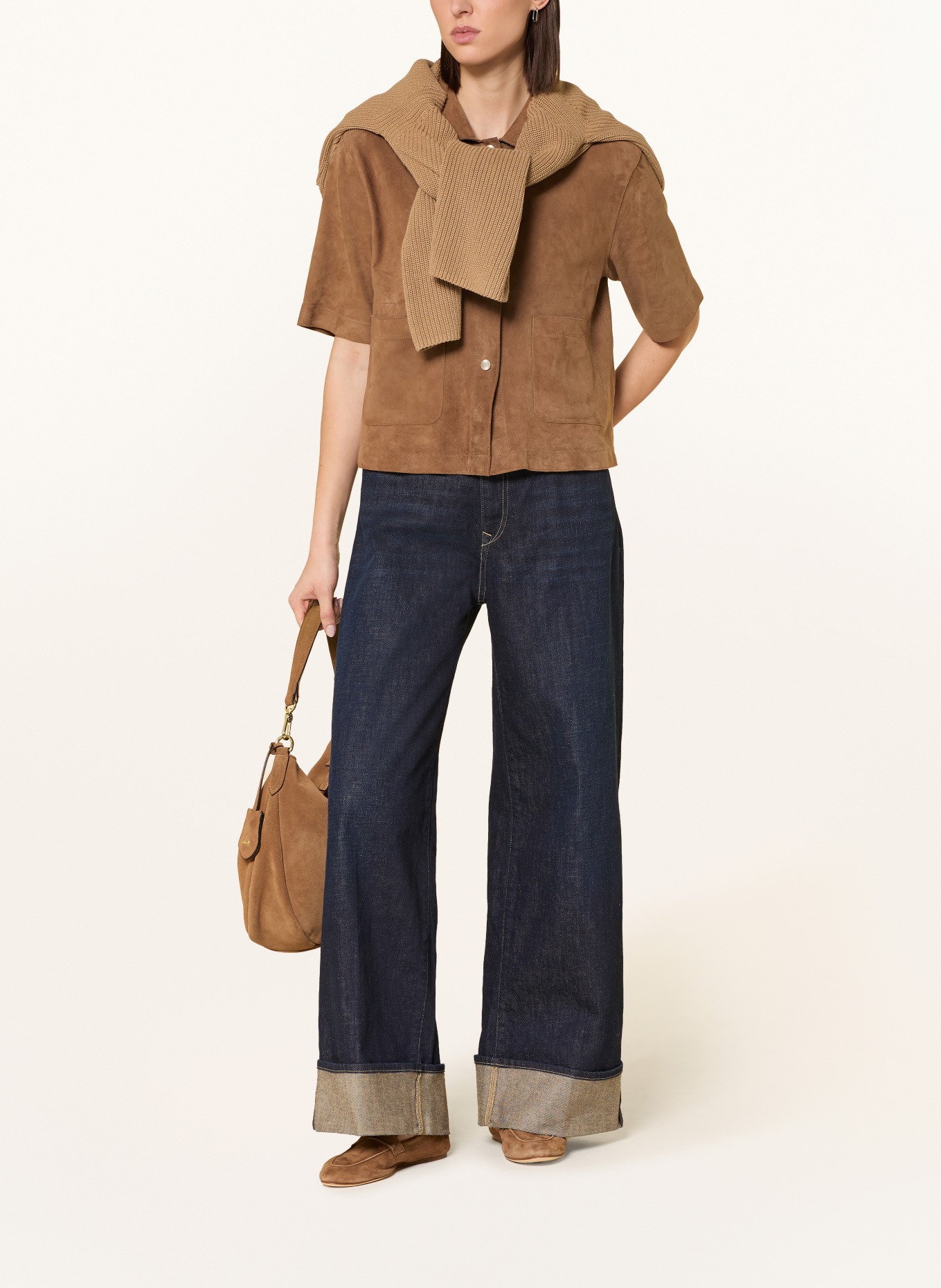 MILESTONE Leder-Overjacket MSRUTH: COGNAC