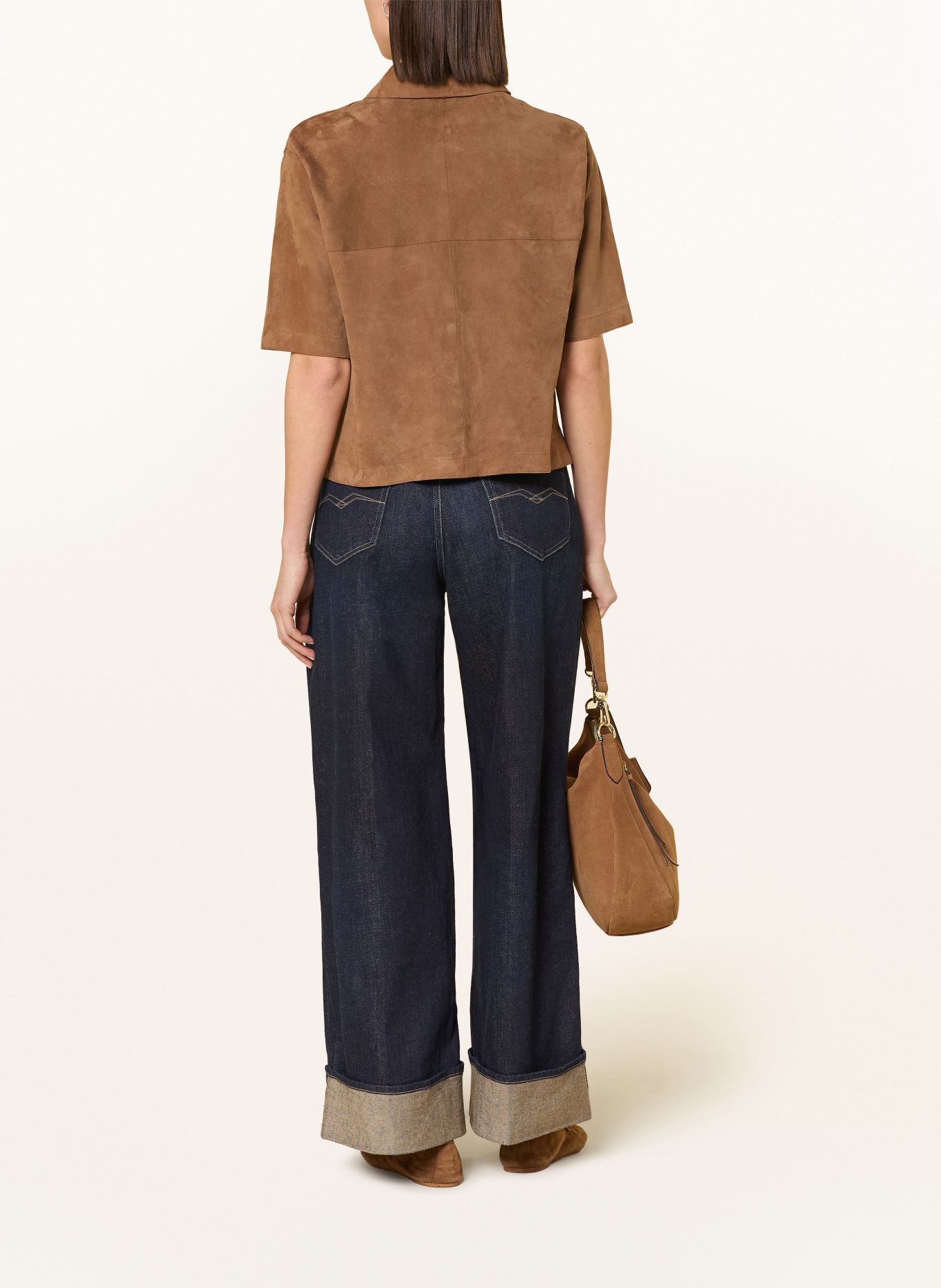 MILESTONE Leder-Overjacket MSRUTH: COGNAC