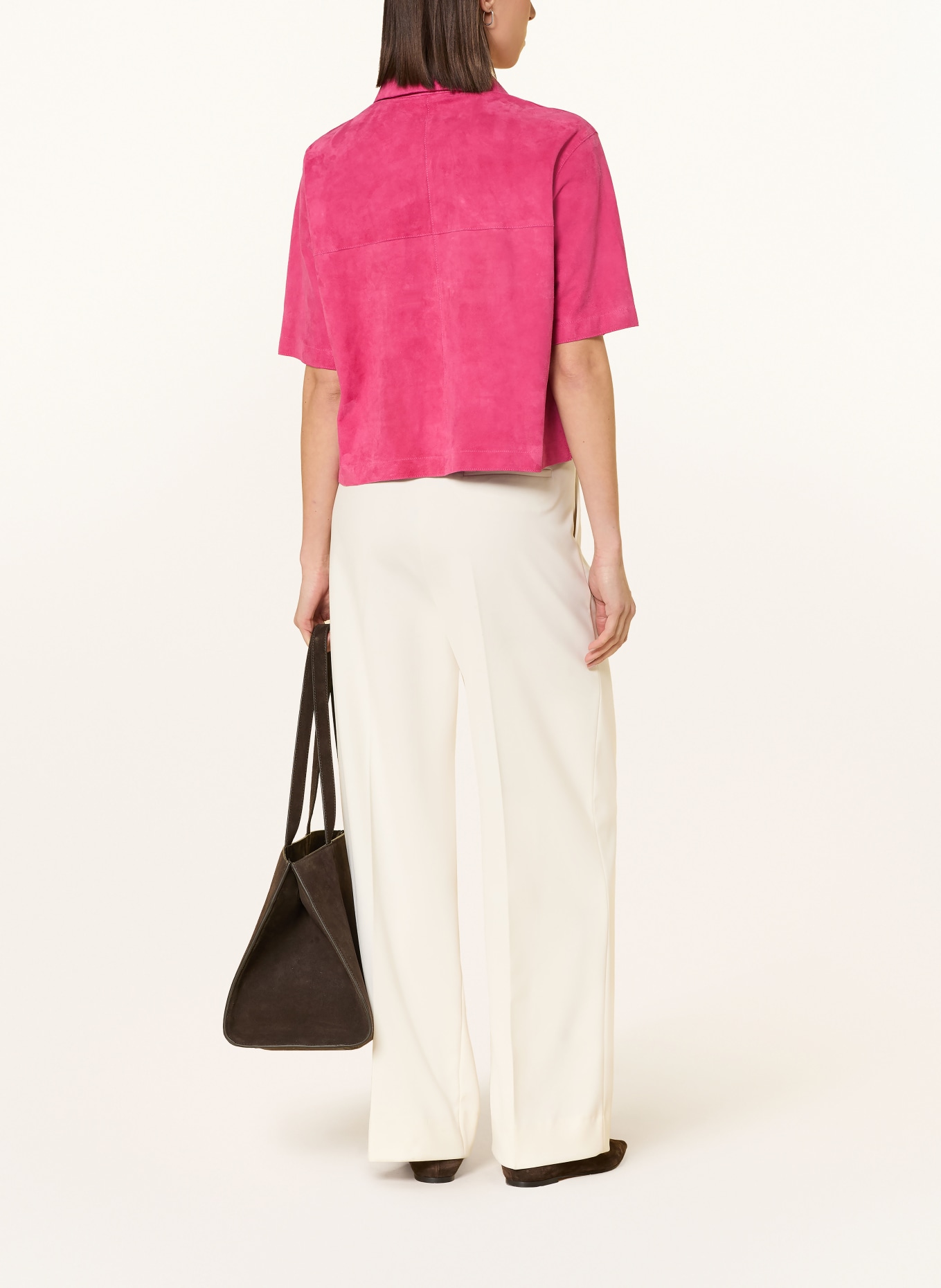 MILESTONE Leather overjacket MSRUTH: PINK