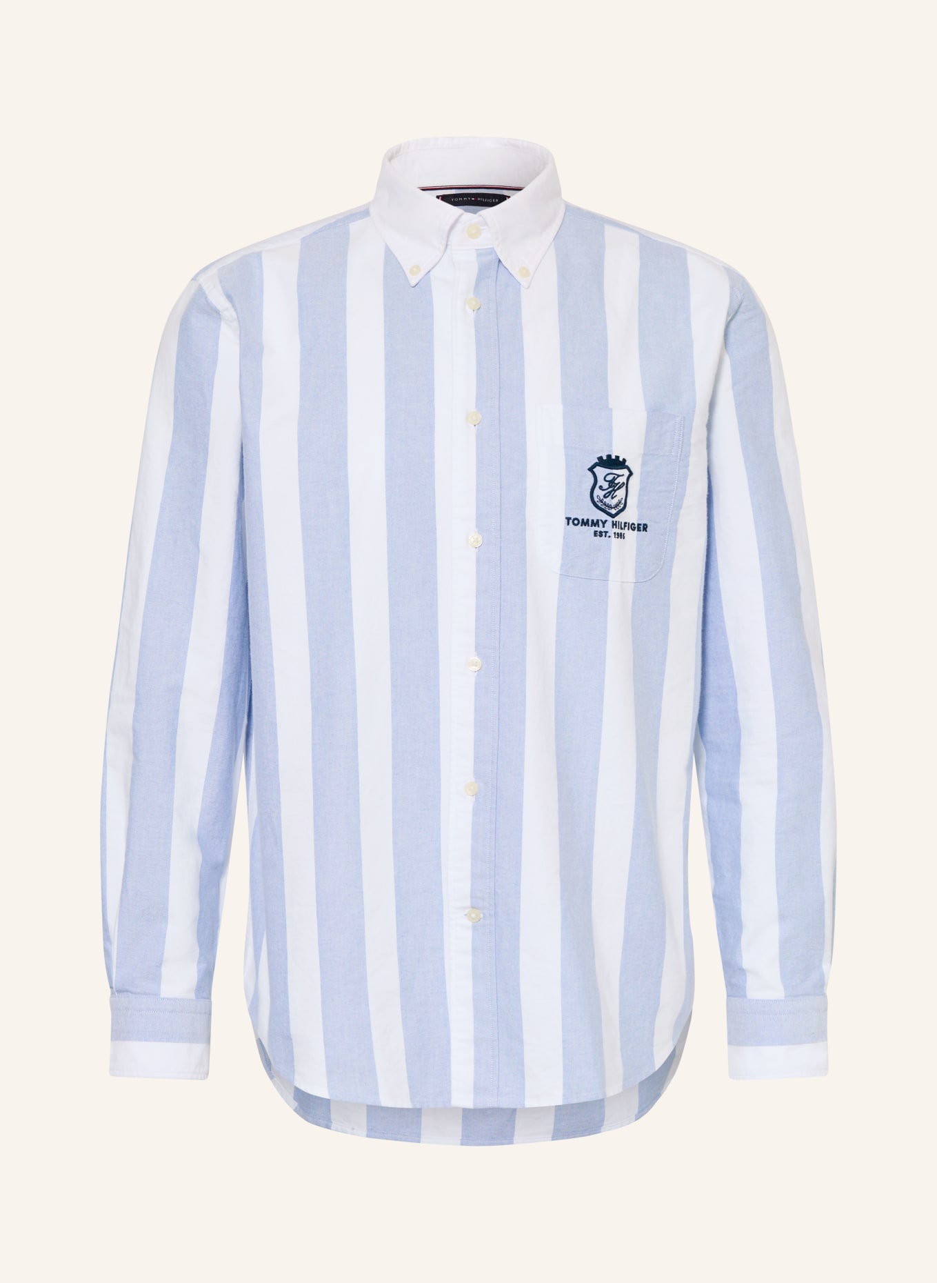 TOMMY HILFIGER Chemise Oxford CLUB PREP coupe classique: BLEU CLAIR / BLANC