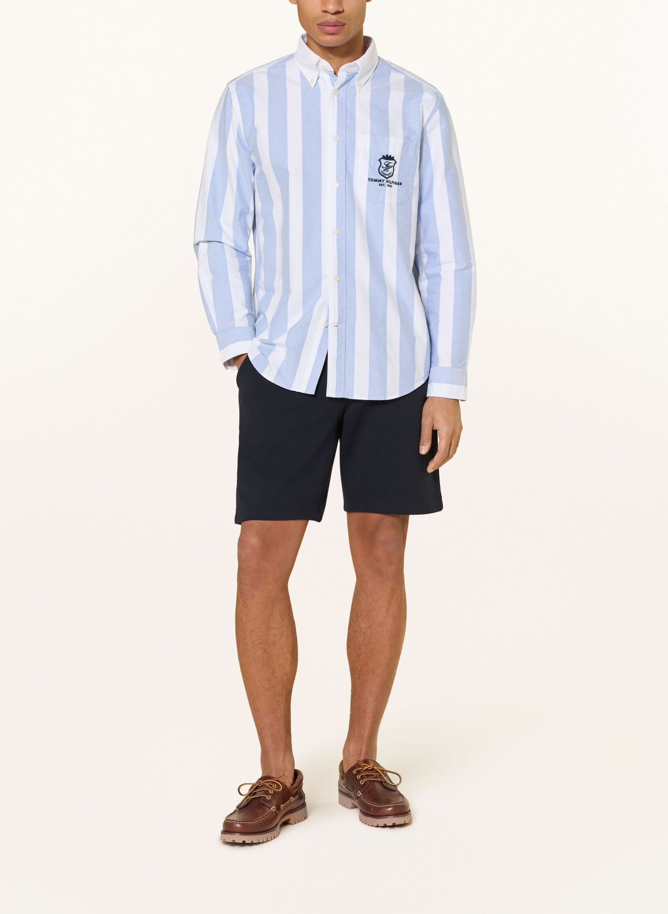 TOMMY HILFIGER Chemise Oxford CLUB PREP coupe classique: BLEU CLAIR / BLANC