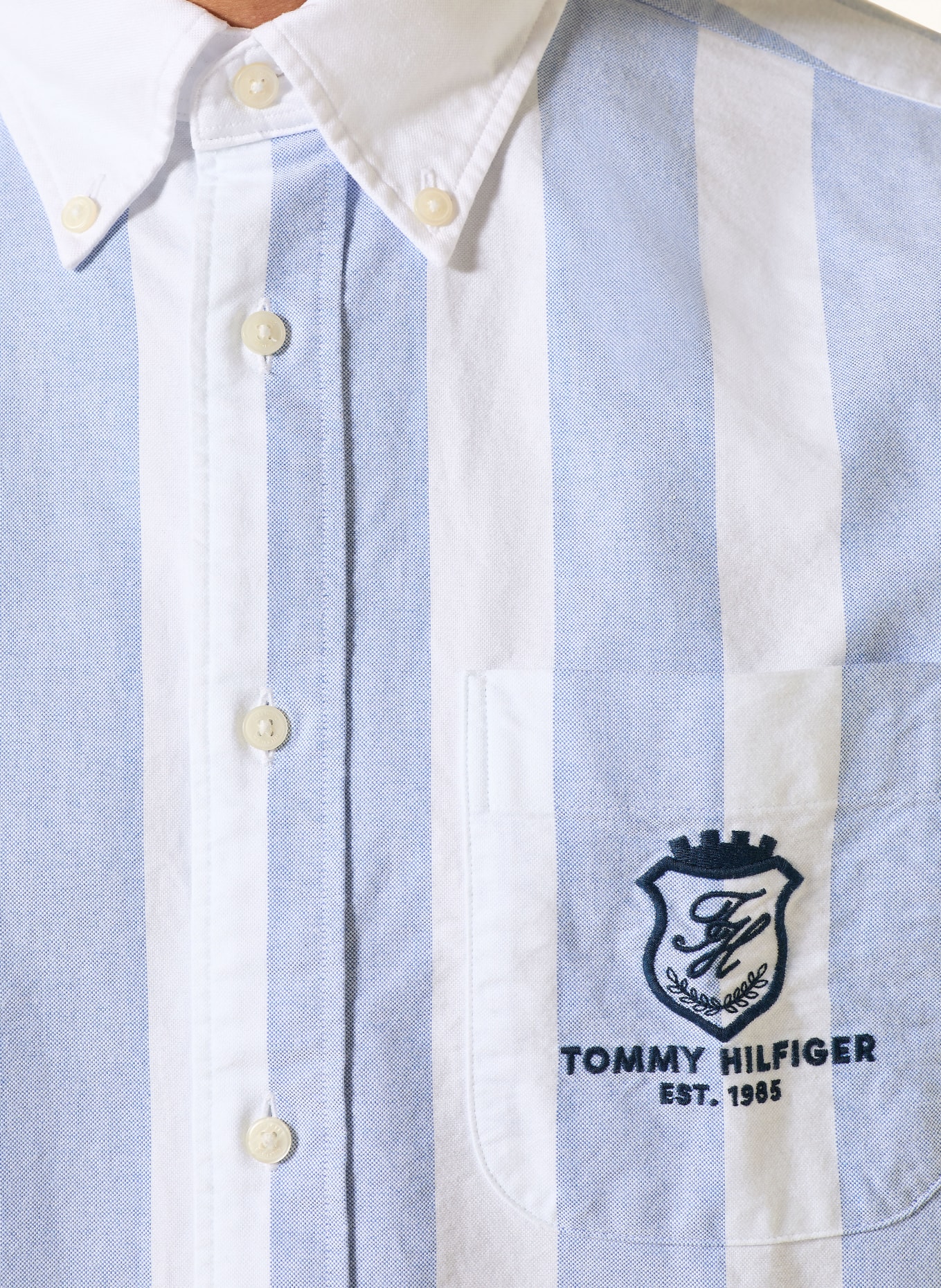 TOMMY HILFIGER Chemise Oxford CLUB PREP coupe classique: BLEU CLAIR / BLANC