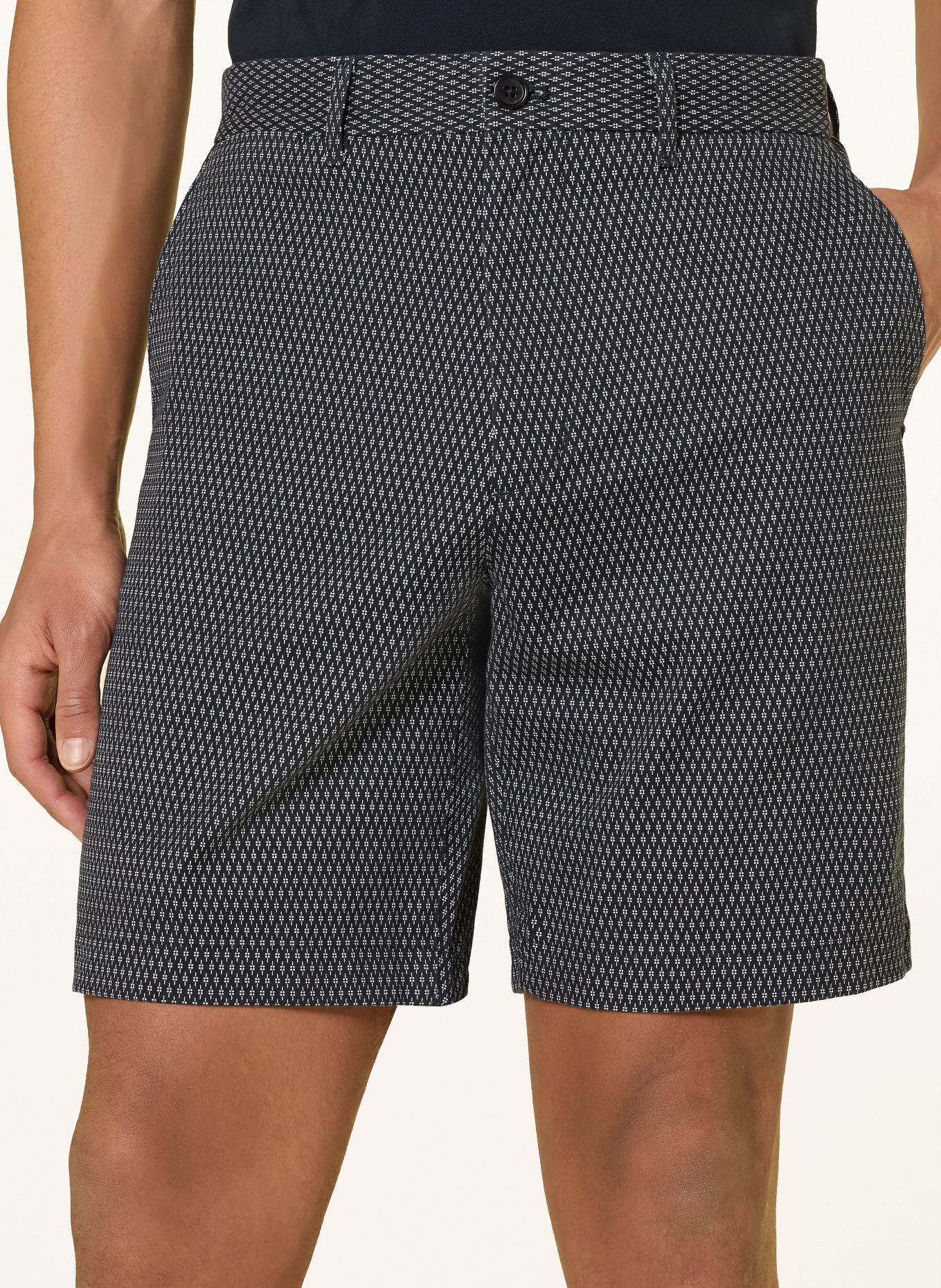 TOMMY HILFIGER Chinoshorts DOVER Regular Fit: DUNKELBLAU / WEISS