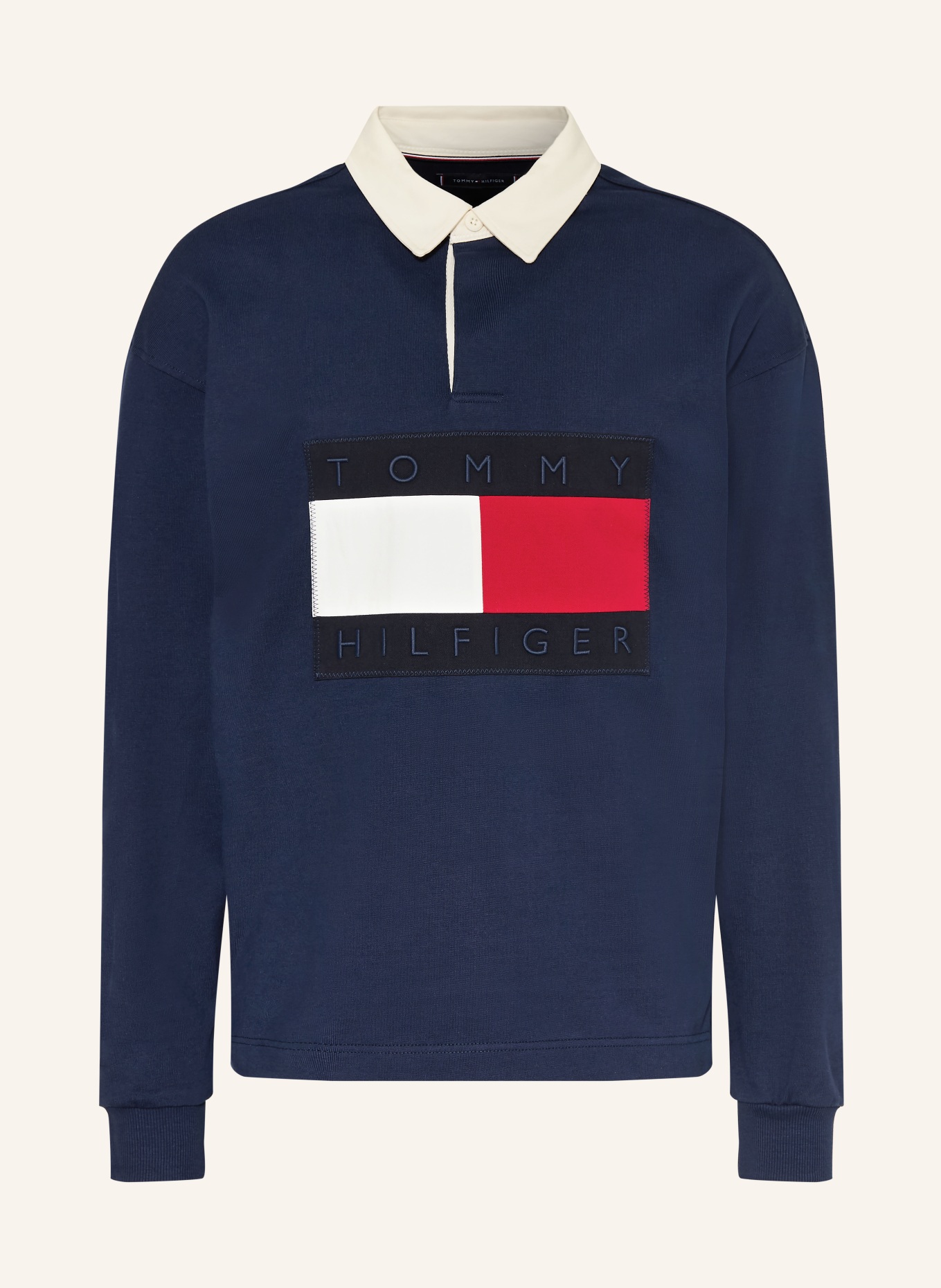 TOMMY HILFIGER Rugbyshirt: DUNKELBLAU / ROT / WEISS