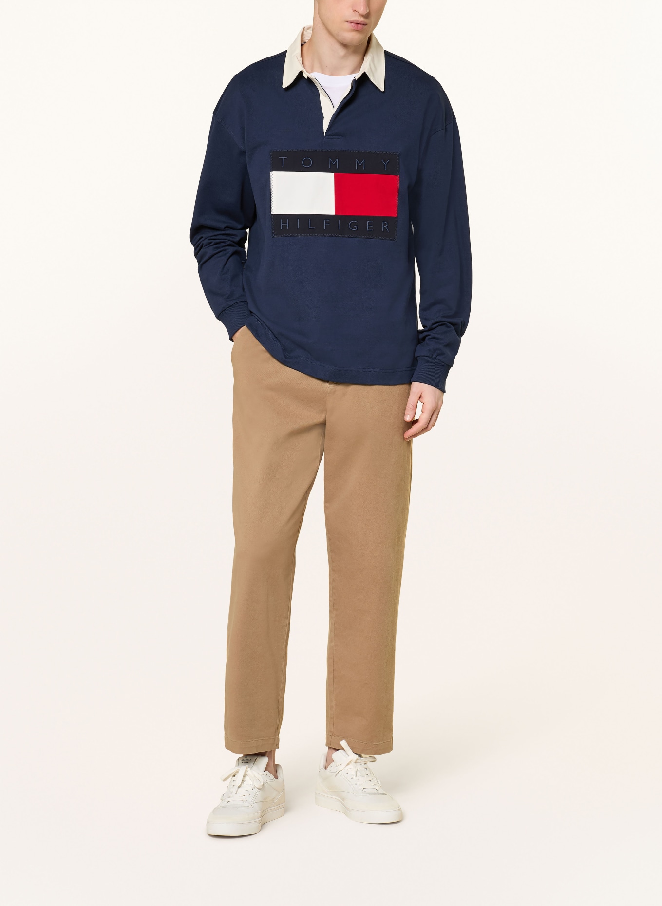 TOMMY HILFIGER Rugbyshirt: DUNKELBLAU / ROT / WEISS