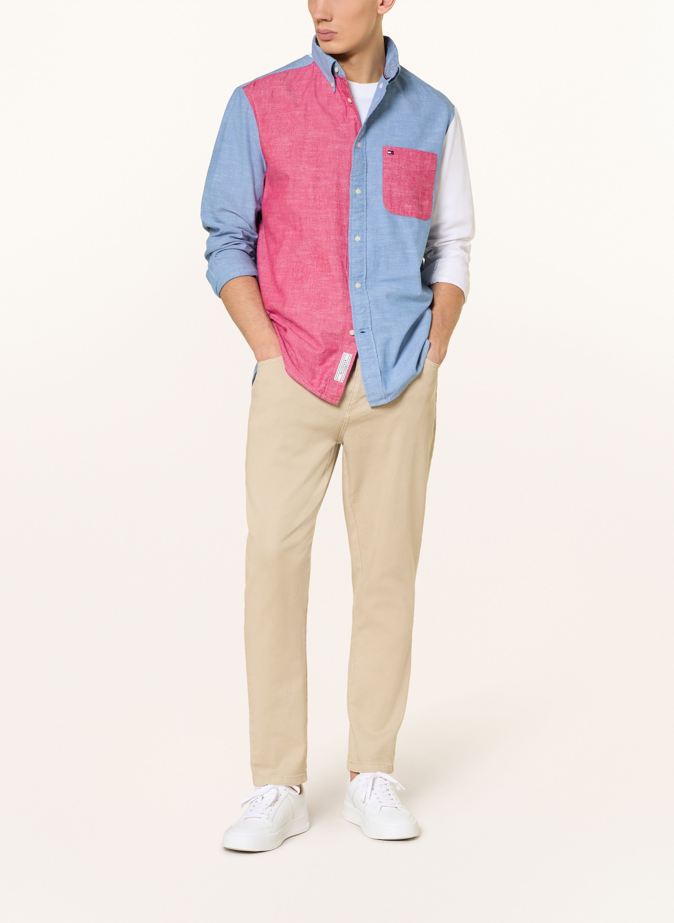 TOMMY HILFIGER Košile Classic Fit: TMAVĚ MODRÁ / ČERVENÁ / BÍLÁ