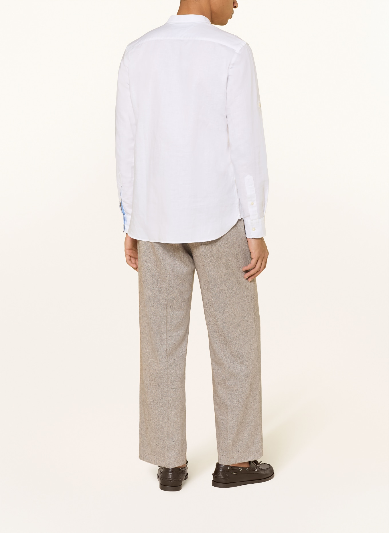 TOMMY HILFIGER Hemd Slim Fit mit Stehkragen und Leinen: WEISS