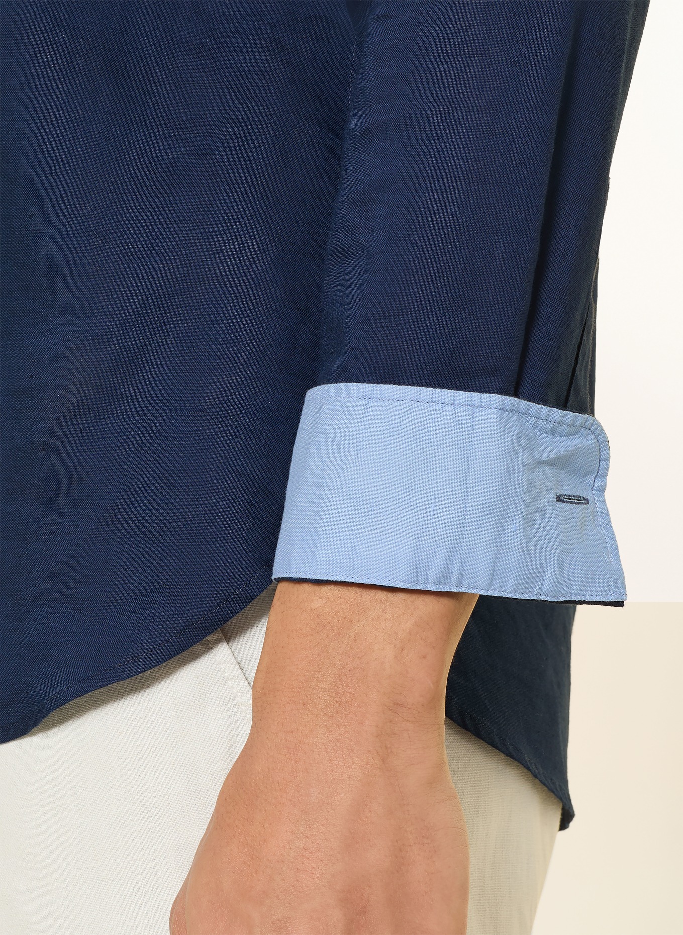 TOMMY HILFIGER Koszula Slim Fit z stójką i sznurkami: GRANATOWY