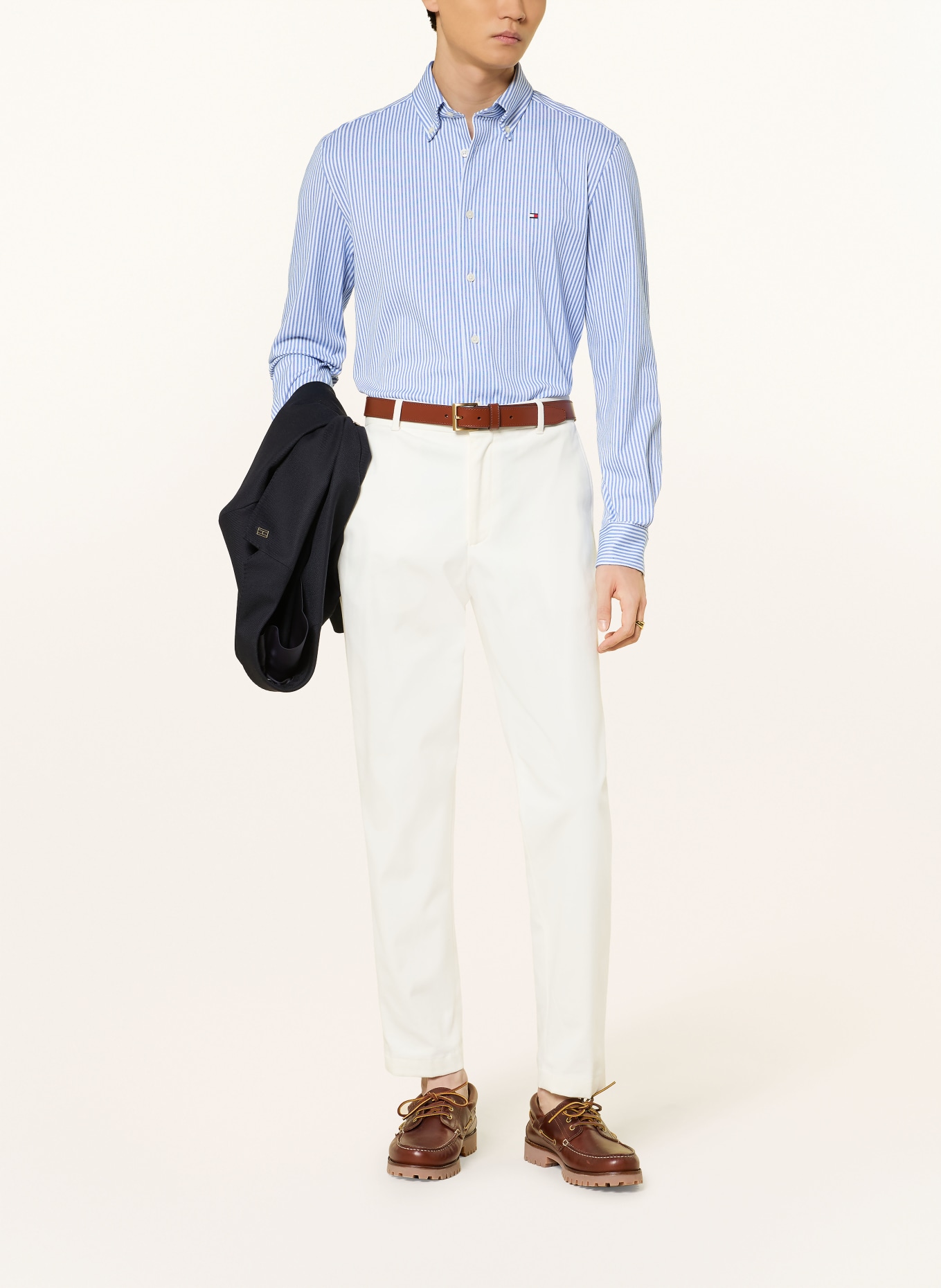 TOMMY HILFIGER Hemd Regular Fit: BLAU / WEISS