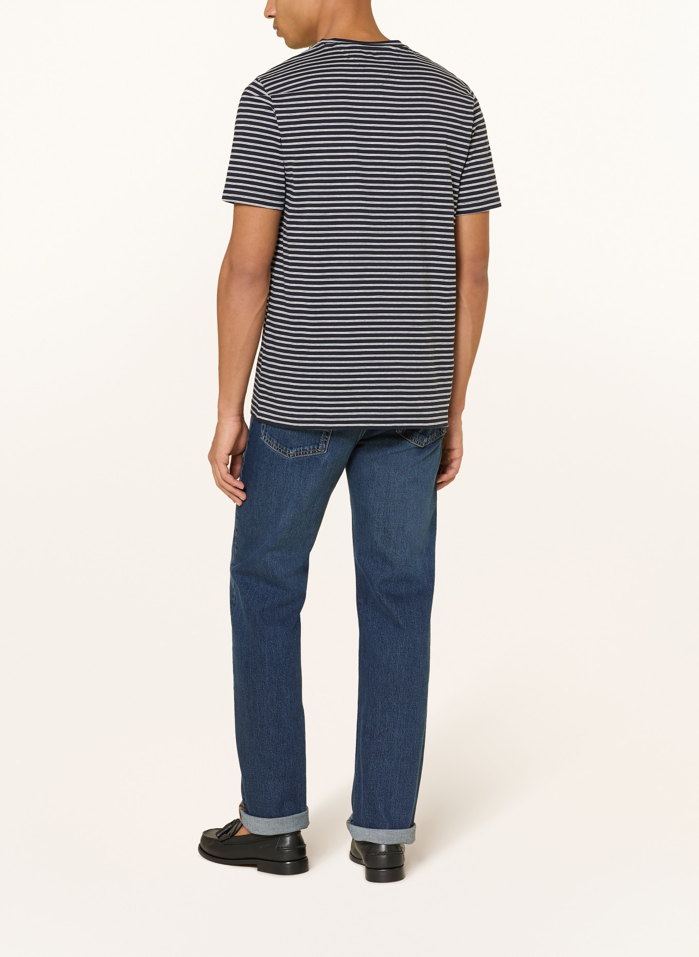 TOMMY HILFIGER T-Shirt: DUNKELBLAU / WEISS