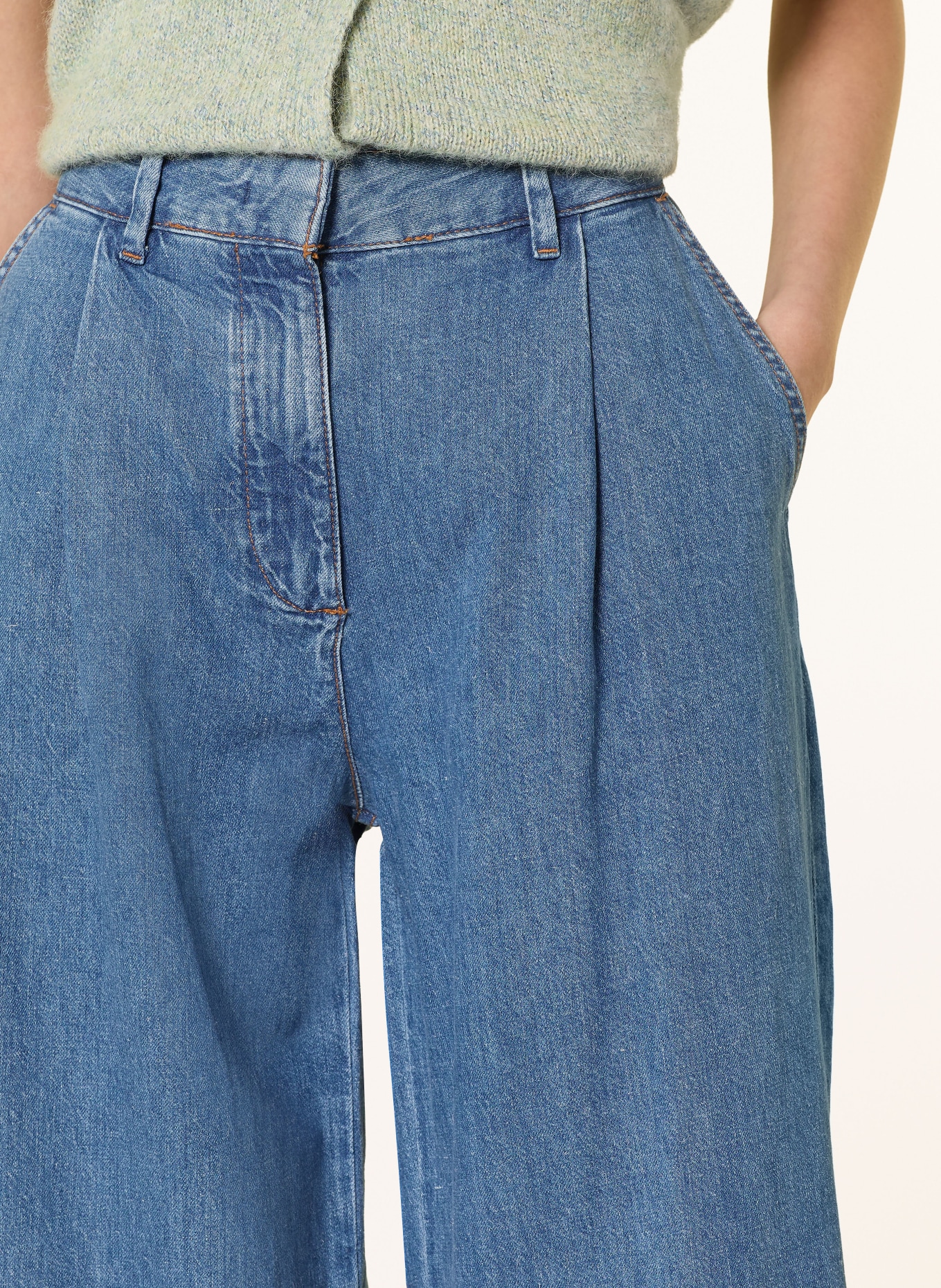 Marc O'Polo DENIM Wide Leg Jeans TOMMA PLEATED: 4985 Medium Blue_Multi_58