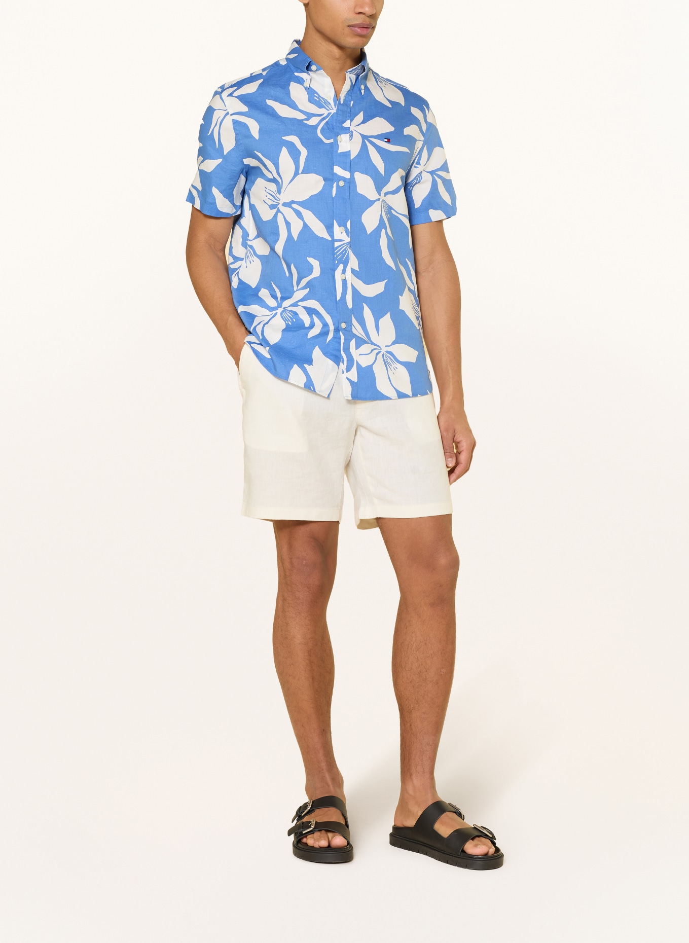 TOMMY HILFIGER Leinenshorts DOVER Regular Fit: ECRU