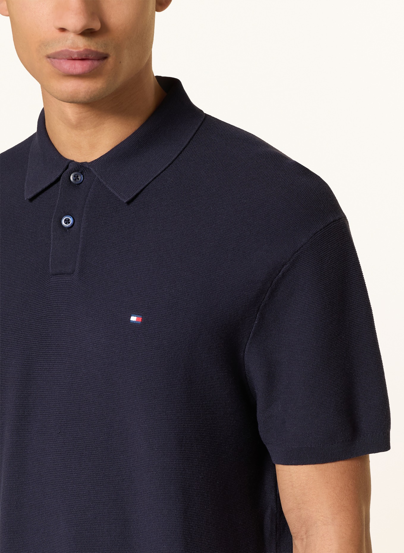 TOMMY HILFIGER piqué polo shirt: DARK BLUE