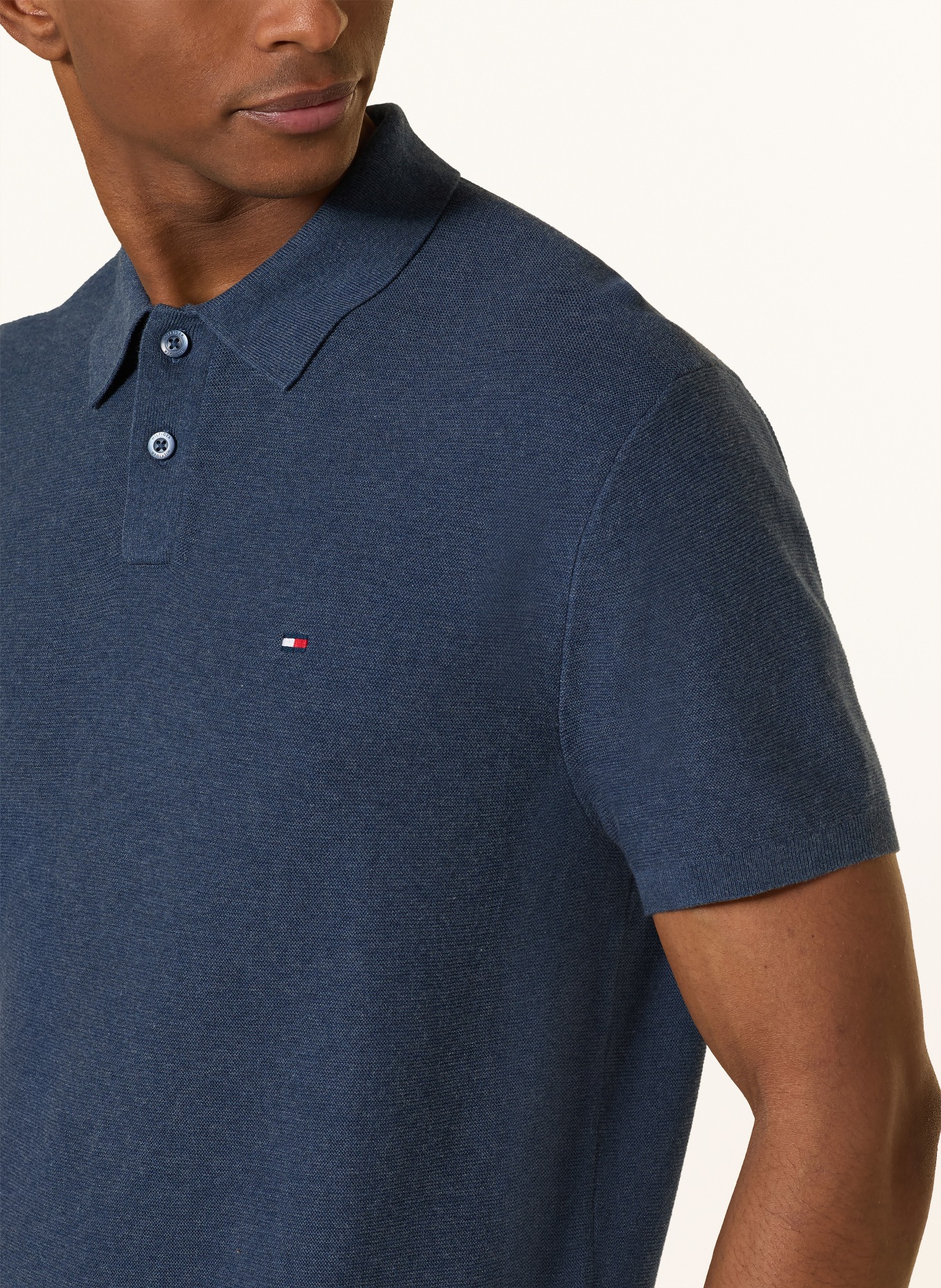 TOMMY HILFIGER piqué polo shirt: DARK BLUE