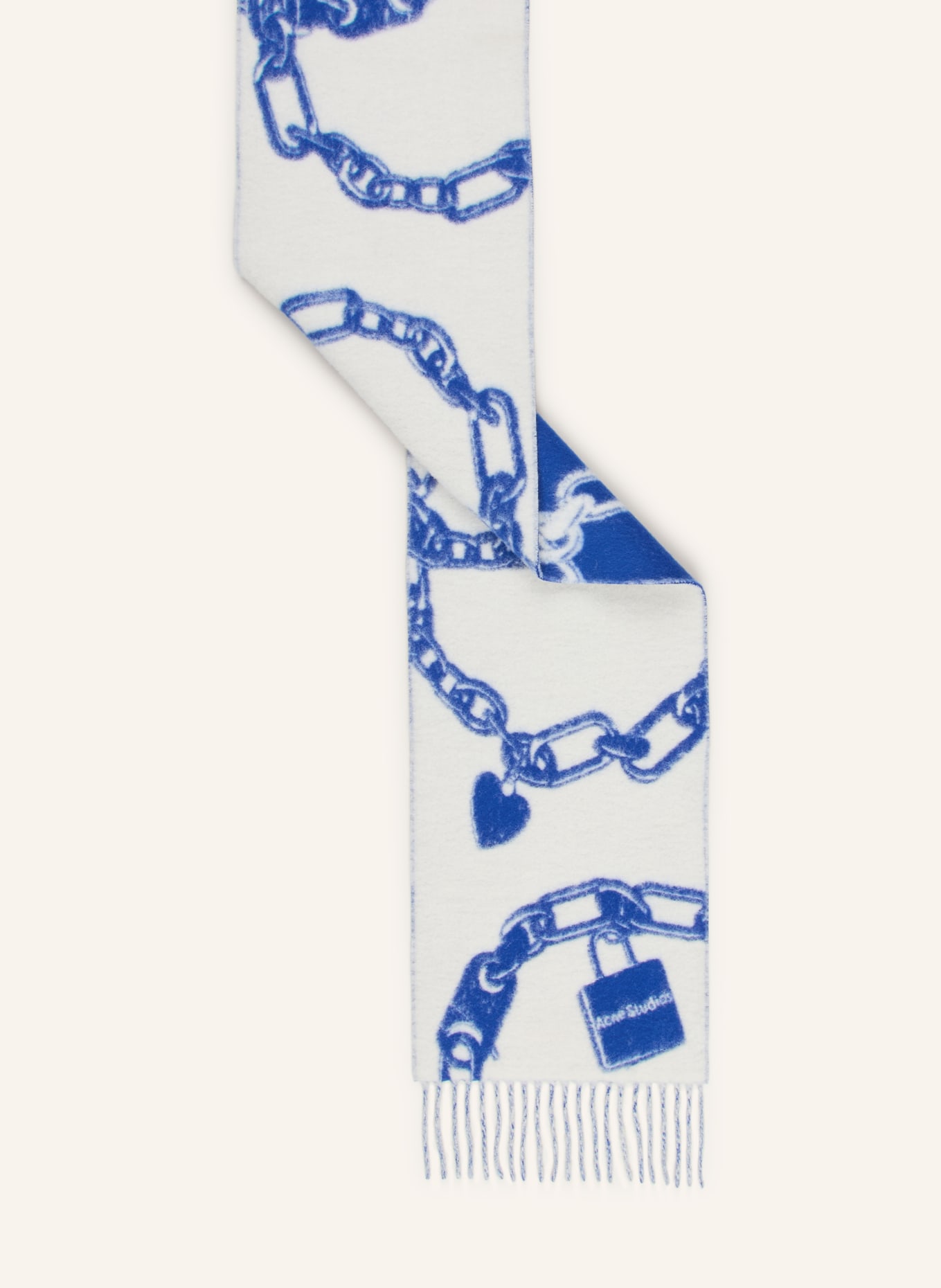 Acne Studios Schal mit Alpaka: WEISS / BLAU