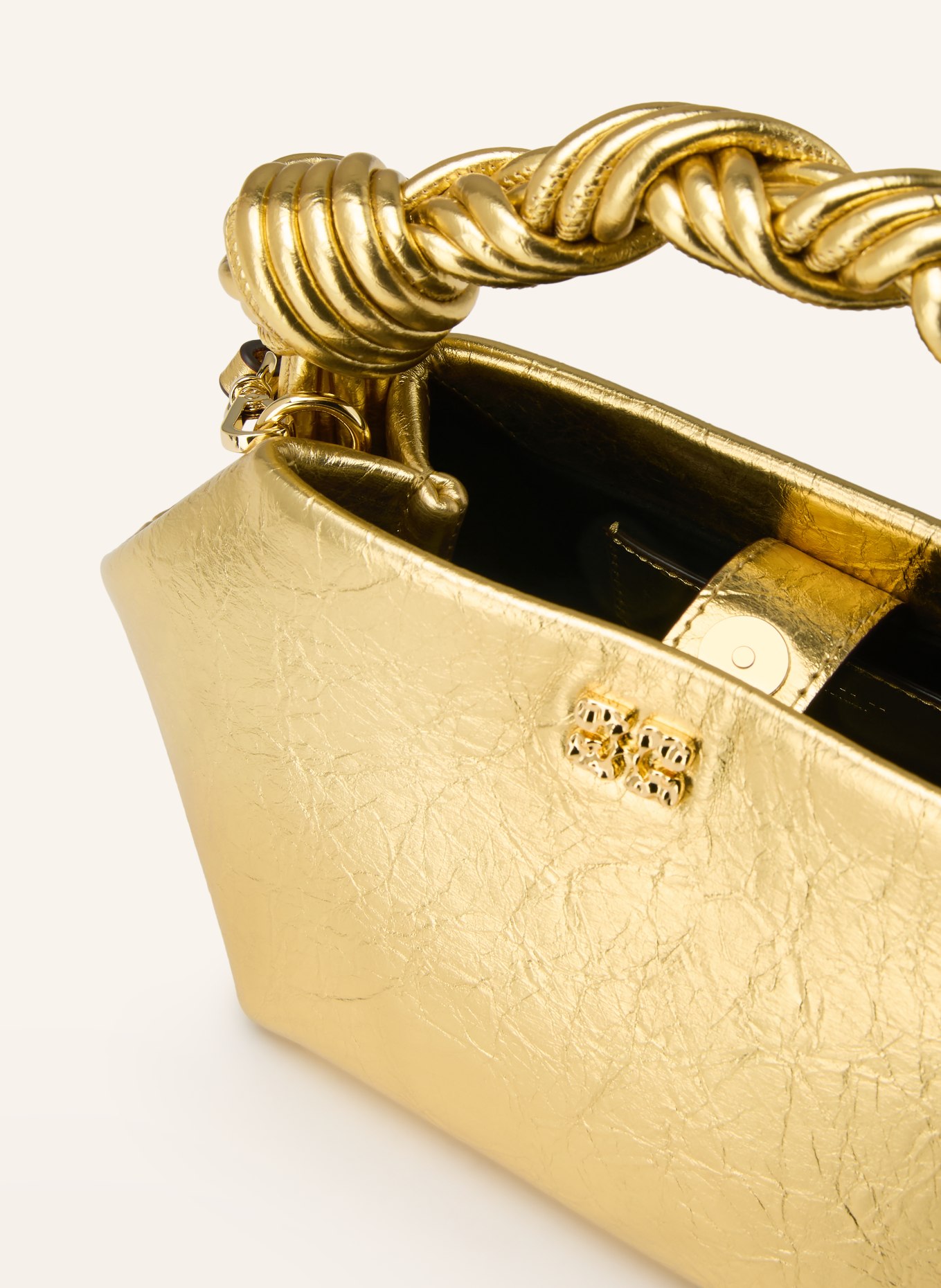 GANNI Kabelka BOU BAG MINI: ZLATÁ