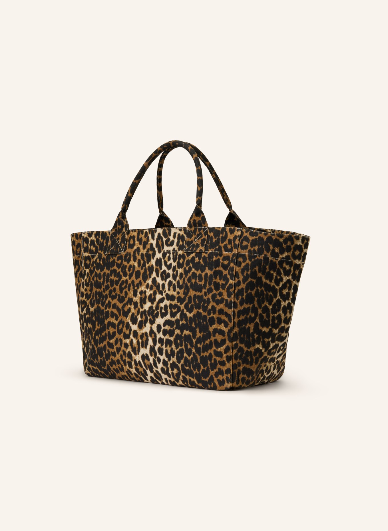 GANNI Nákupní taška XXL: HNĚDÁ / BÉŽOVÁ / ČERNÁ