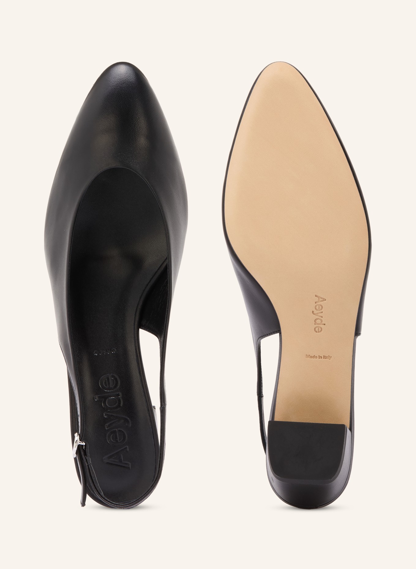 Aeyde Czółenka na rzemieniu CELESTE: CZARNY