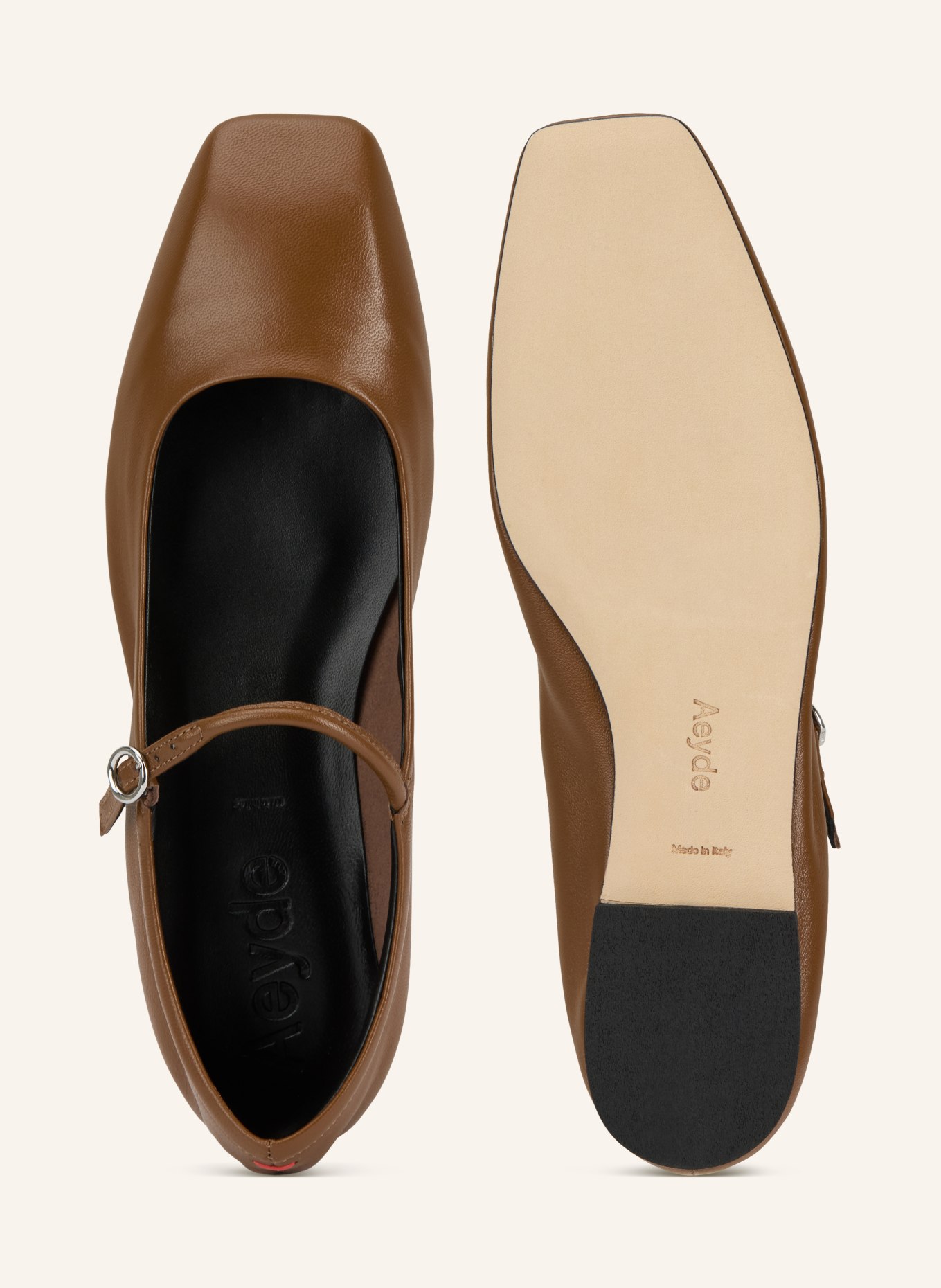 Aeyde Mary-Jane-Ballerinas UMA: BRAUN