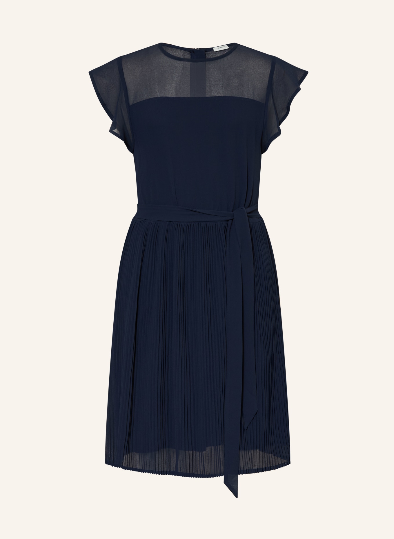 s.Oliver RED Kleid mit Plissees: DUNKELBLAU