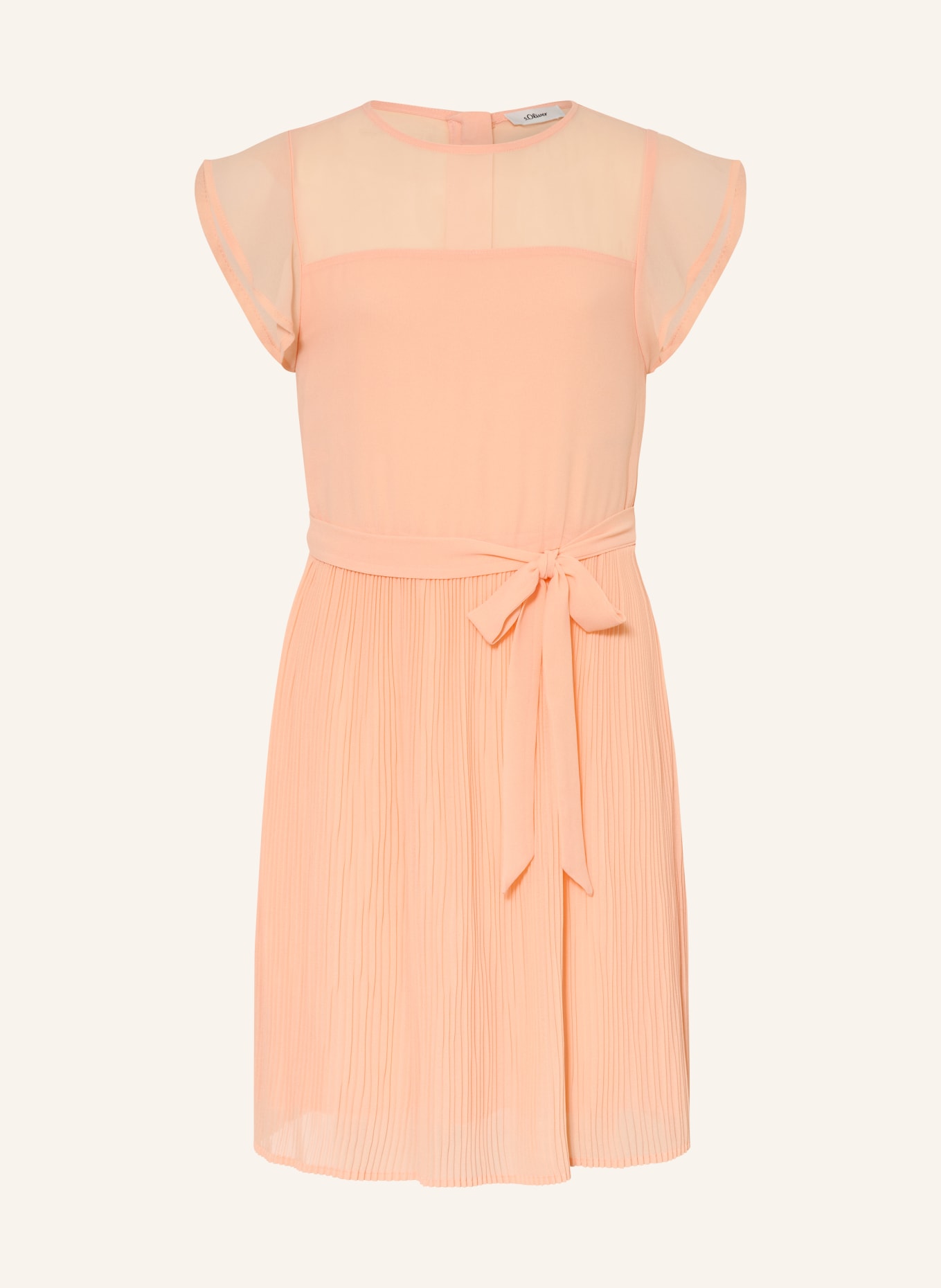 s.Oliver RED Kleid mit Plissees: HELLORANGE