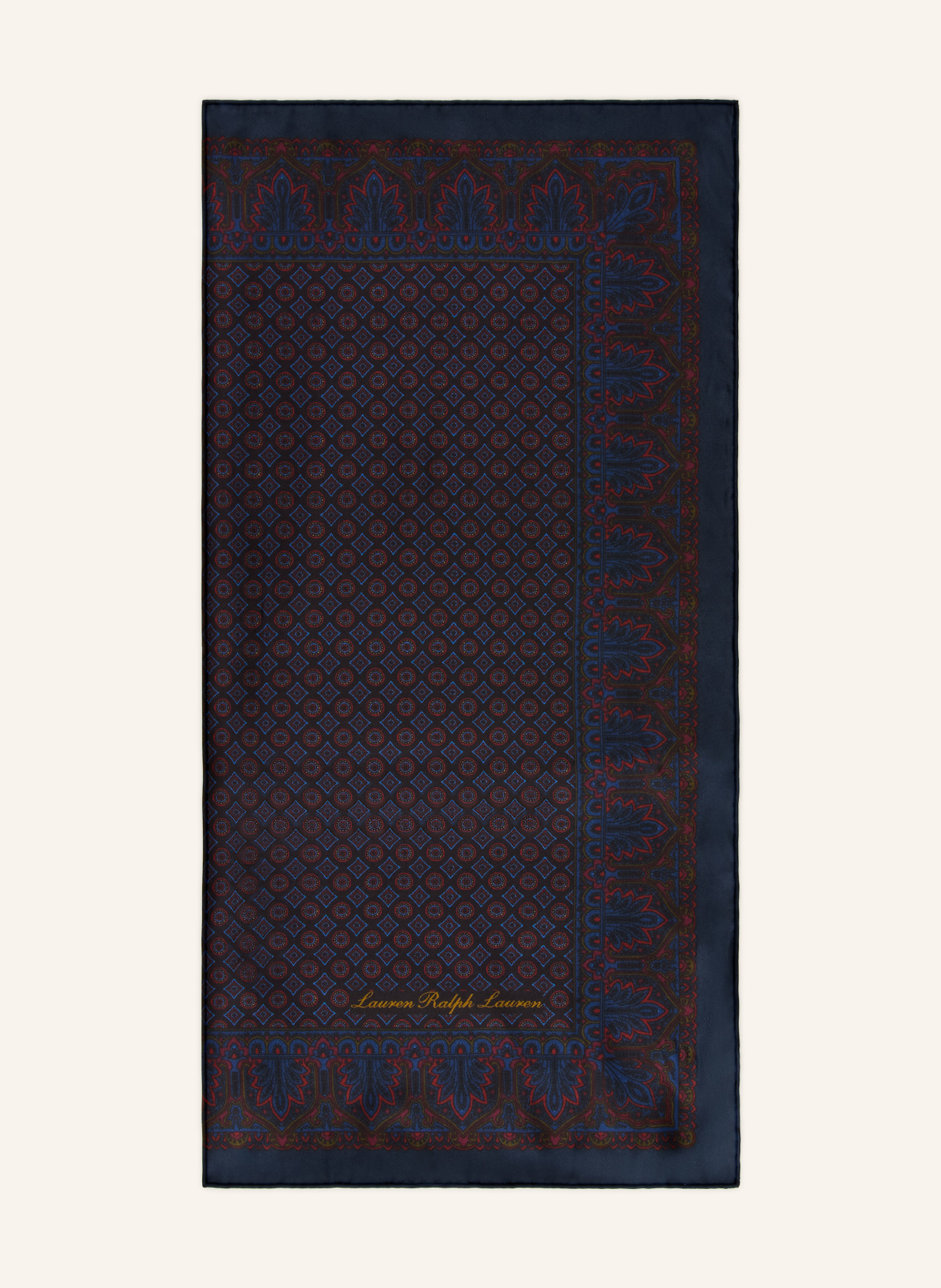 LAUREN RALPH LAUREN Hedvábný šátek SQUARE: TMAVĚ MODRÁ / TMAVĚ ČERVENÁ