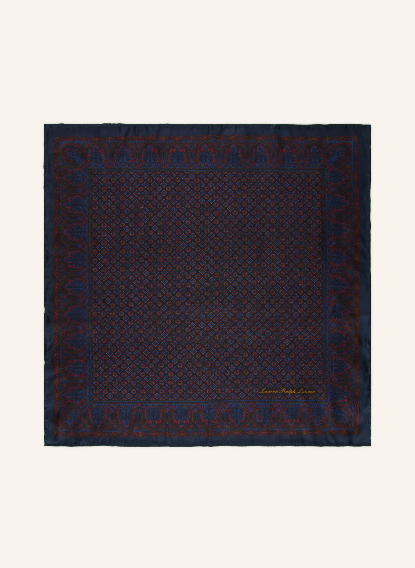 LAUREN RALPH LAUREN Hedvábný šátek SQUARE: TMAVĚ MODRÁ / TMAVĚ ČERVENÁ