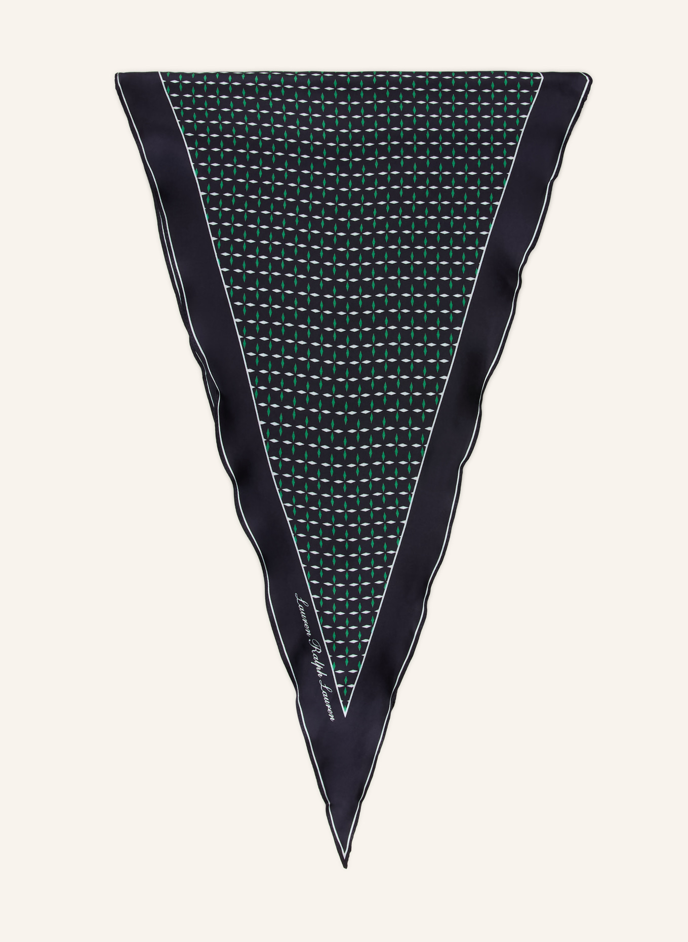 LAUREN RALPH LAUREN Seidentuch: DUNKELBLAU / GRÜN / WEISS