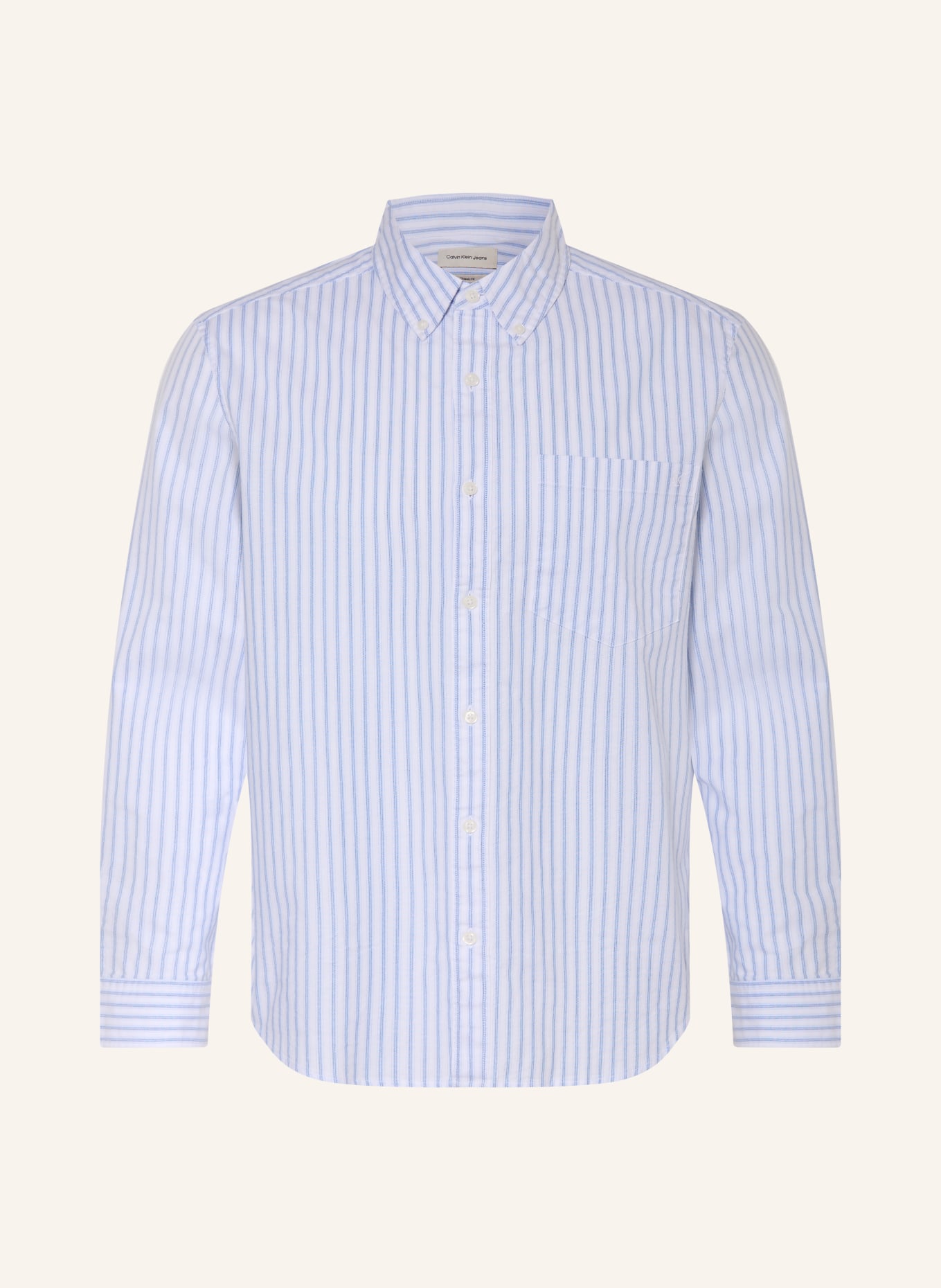 Calvin Klein Jeans Oxfordhemd Classic Fit: WEISS / HELLBLAU