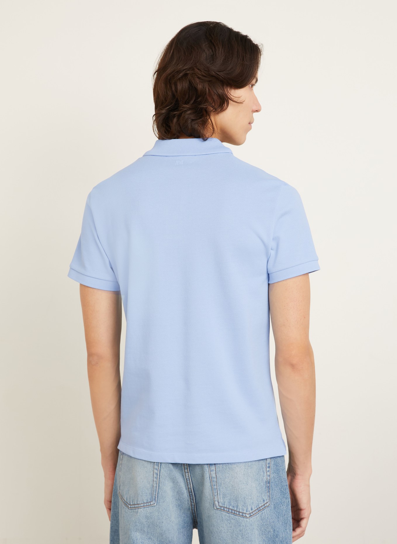 AMI PARIS Koszulka polo z piki: JASNONIEBIESKI