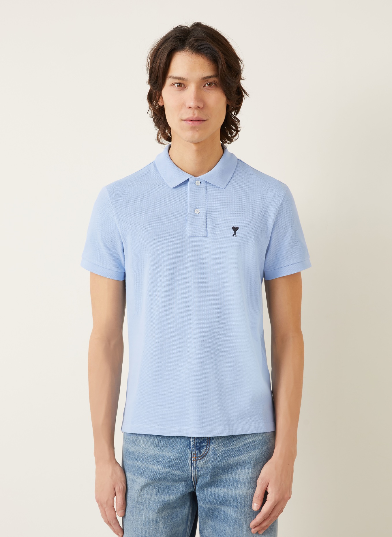 AMI PARIS Koszulka polo z piki: JASNONIEBIESKI