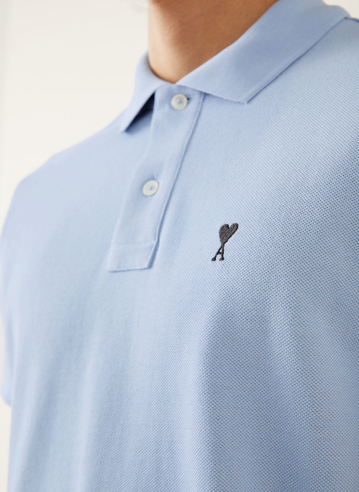 AMI PARIS Koszulka polo z piki: JASNONIEBIESKI