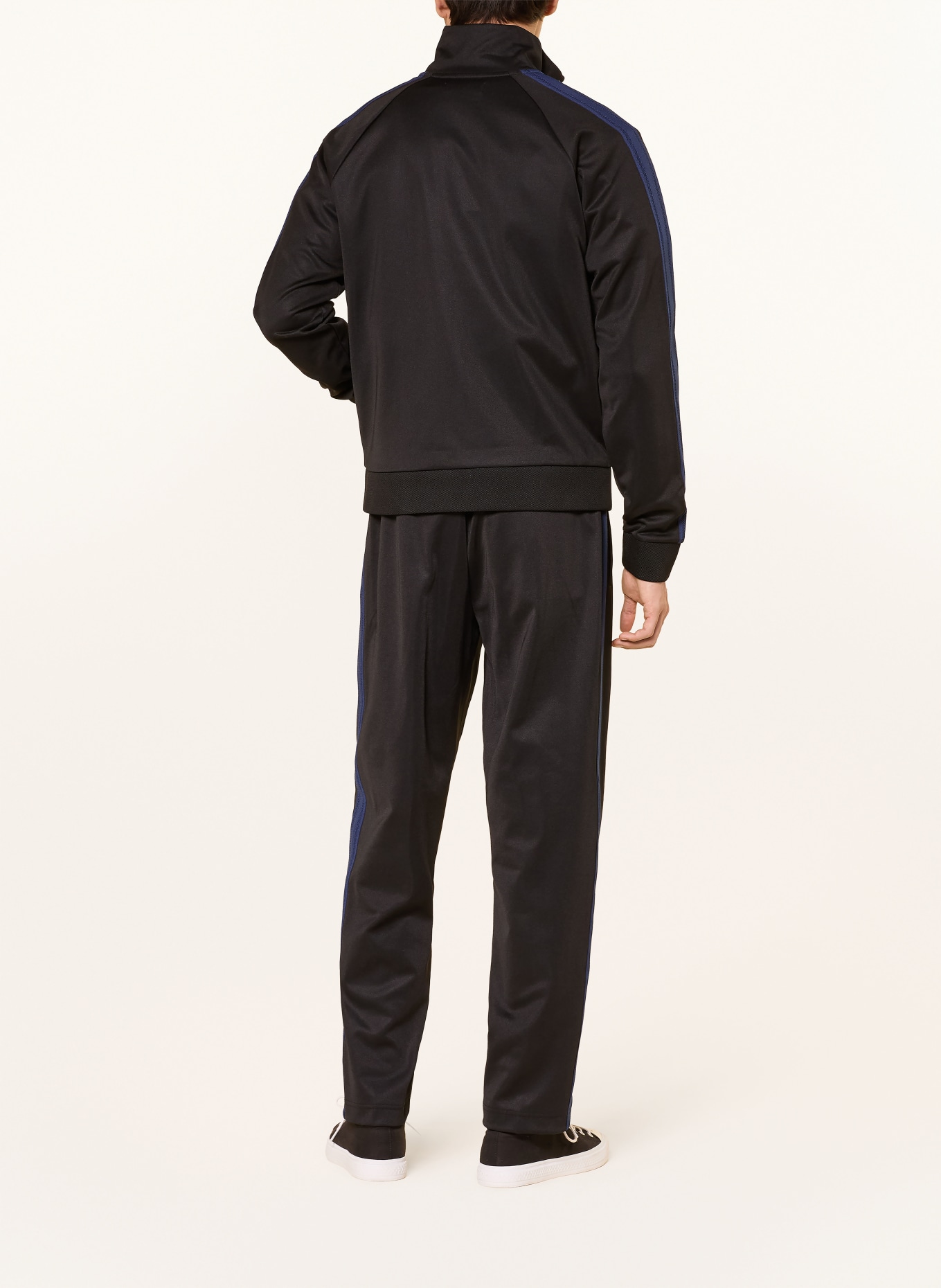 FRED PERRY Track Pants mit Galonstreifen: SCHWARZ / DUNKELBLAU