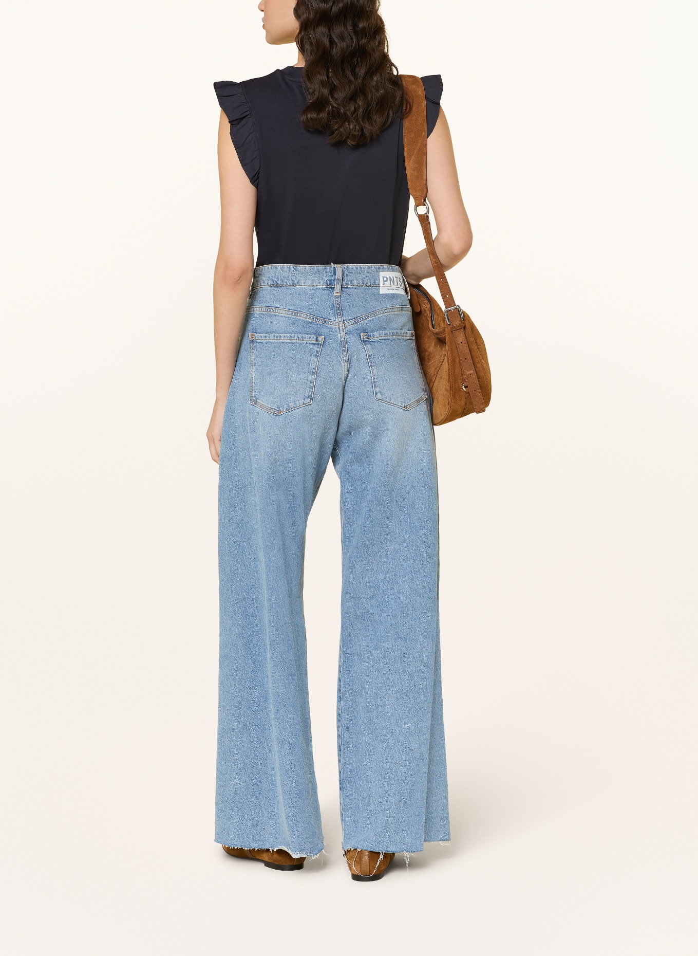 Marc O'Polo DENIM Top s volánky: TMAVĚ MODRÁ