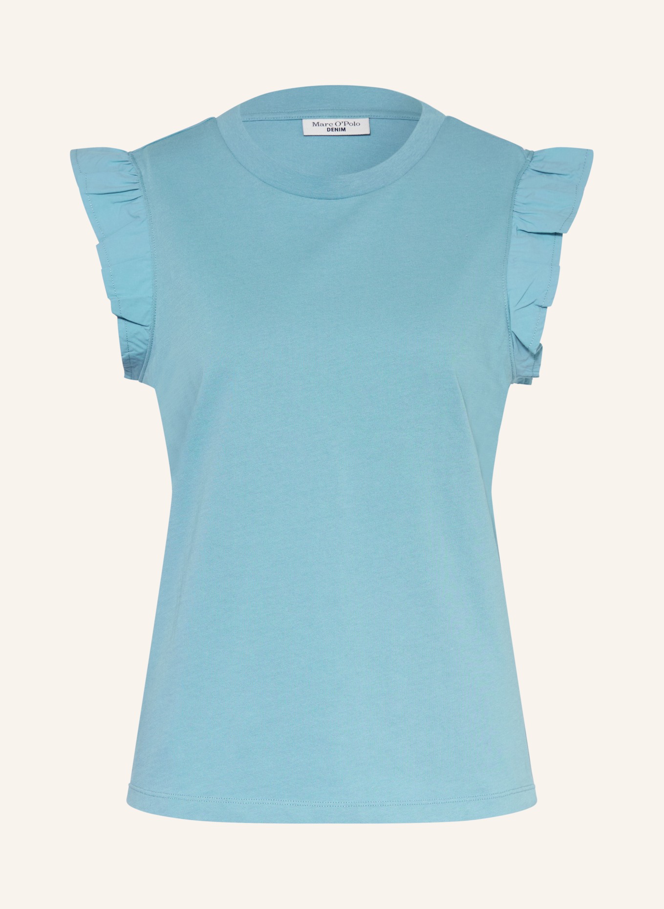 Marc O'Polo DENIM Top s volánky: TMAVĚ MODRÁ