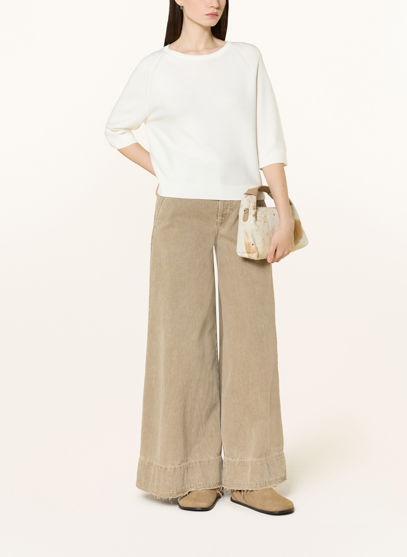 Marc O'Polo DENIM Svetr s 3/4 rukávy: BÍLÁ