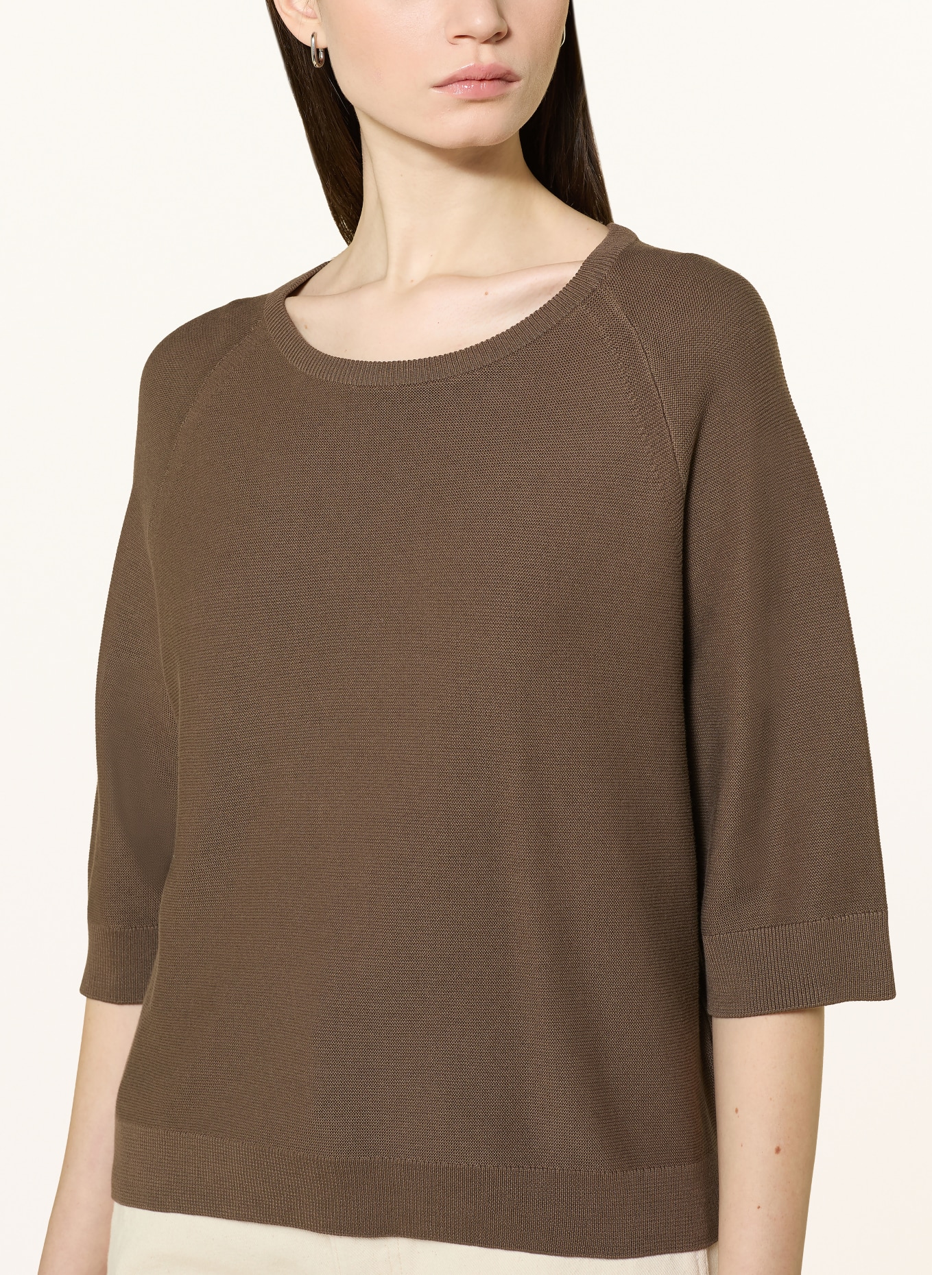 Marc O'Polo DENIM Svetr s 3/4 rukávy: HNĚDÁ