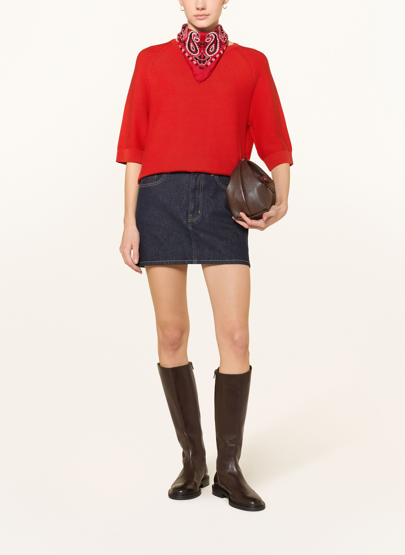 Marc O'Polo DENIM Svetr s 3/4 rukávy: ČERVENÁ