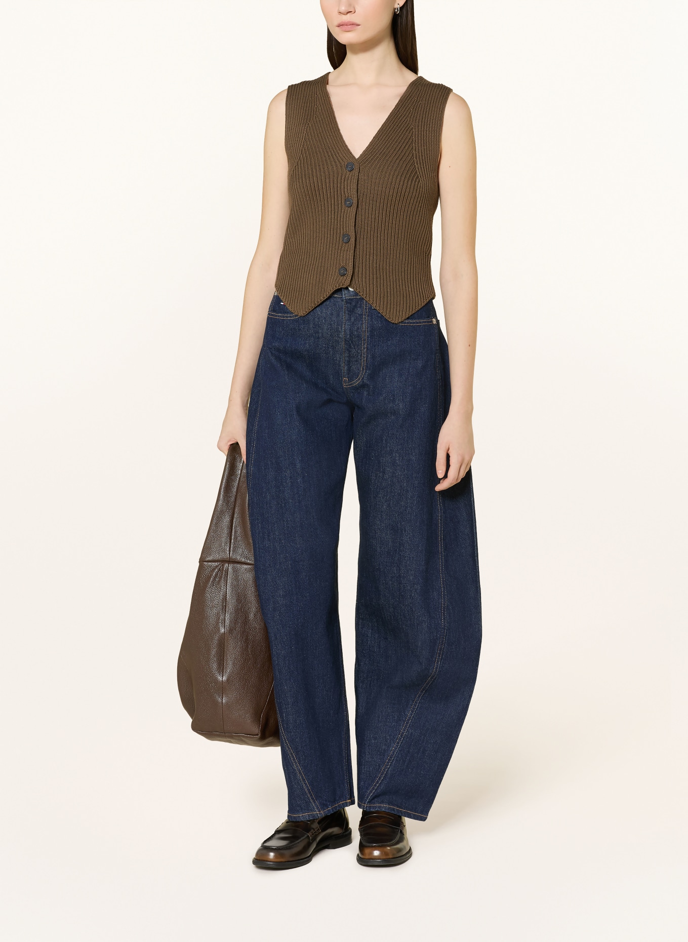 Marc O'Polo DENIM knitted vest: BROWN