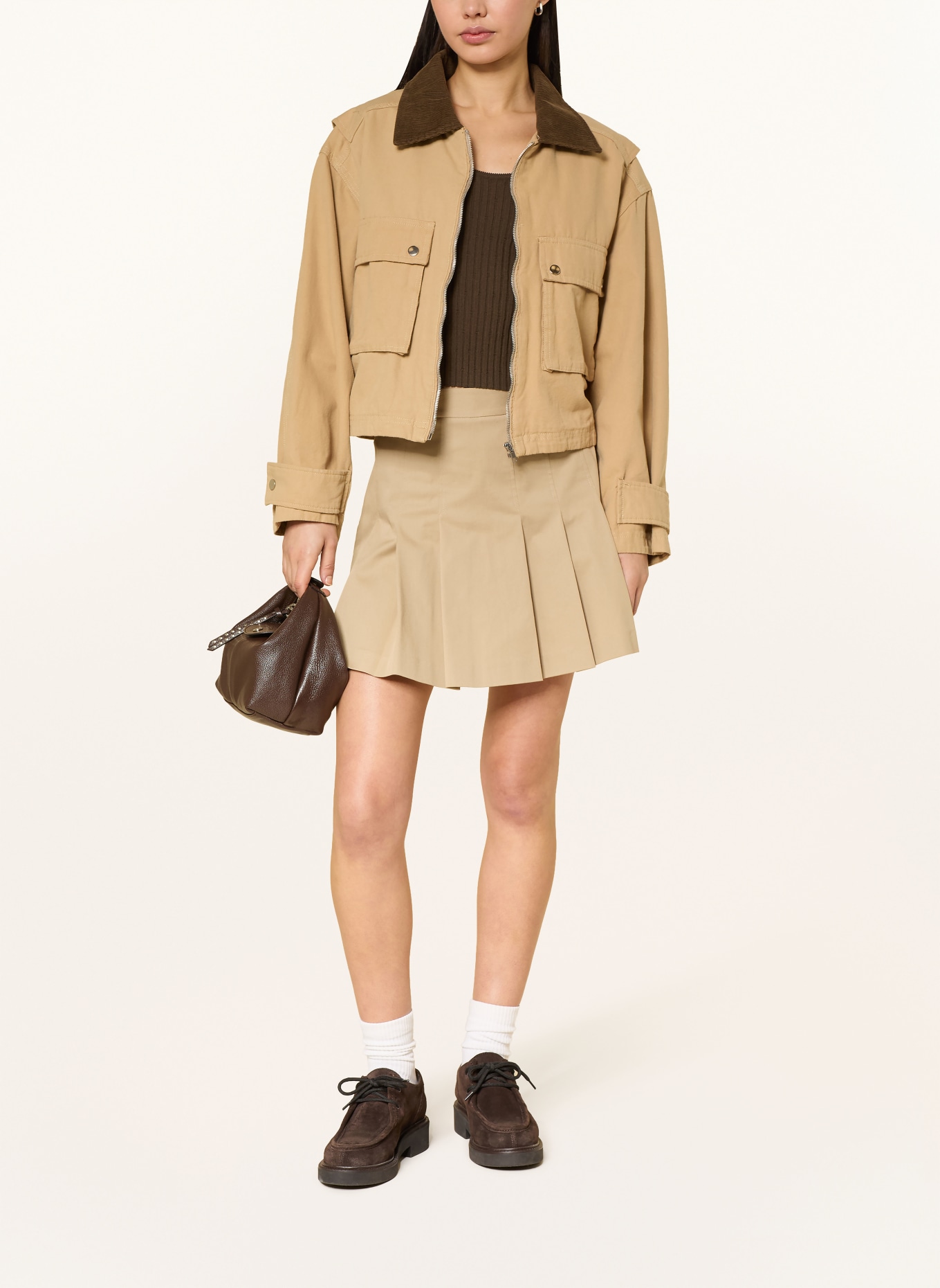 Marc O'Polo DENIM pletený top: TMAVĚ HNĚDÁ