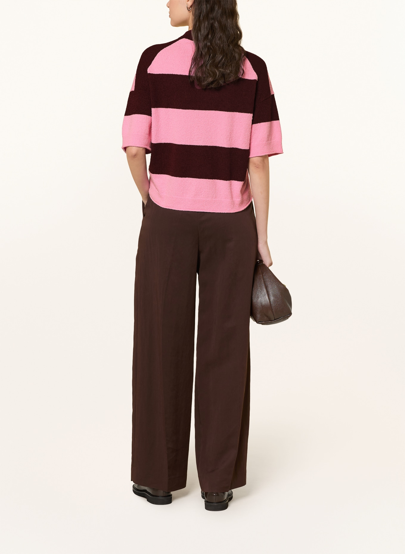 Marc O'Polo DENIM Strick-Poloshirt: ROSA / DUNKELROT