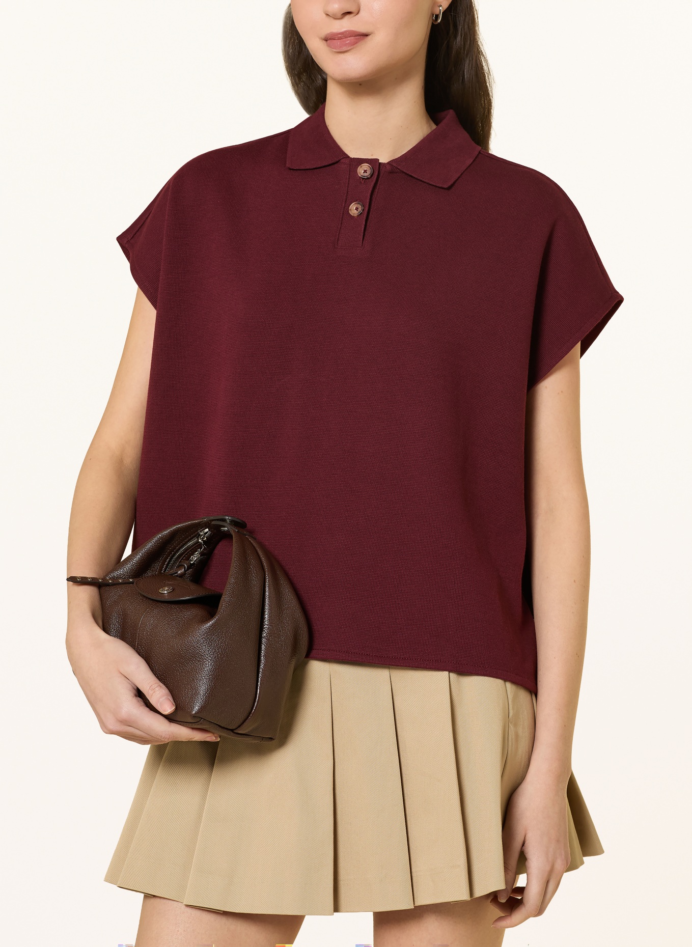 Marc O'Polo DENIM Piqué polokošile: TMAVĚ ČERVENÁ