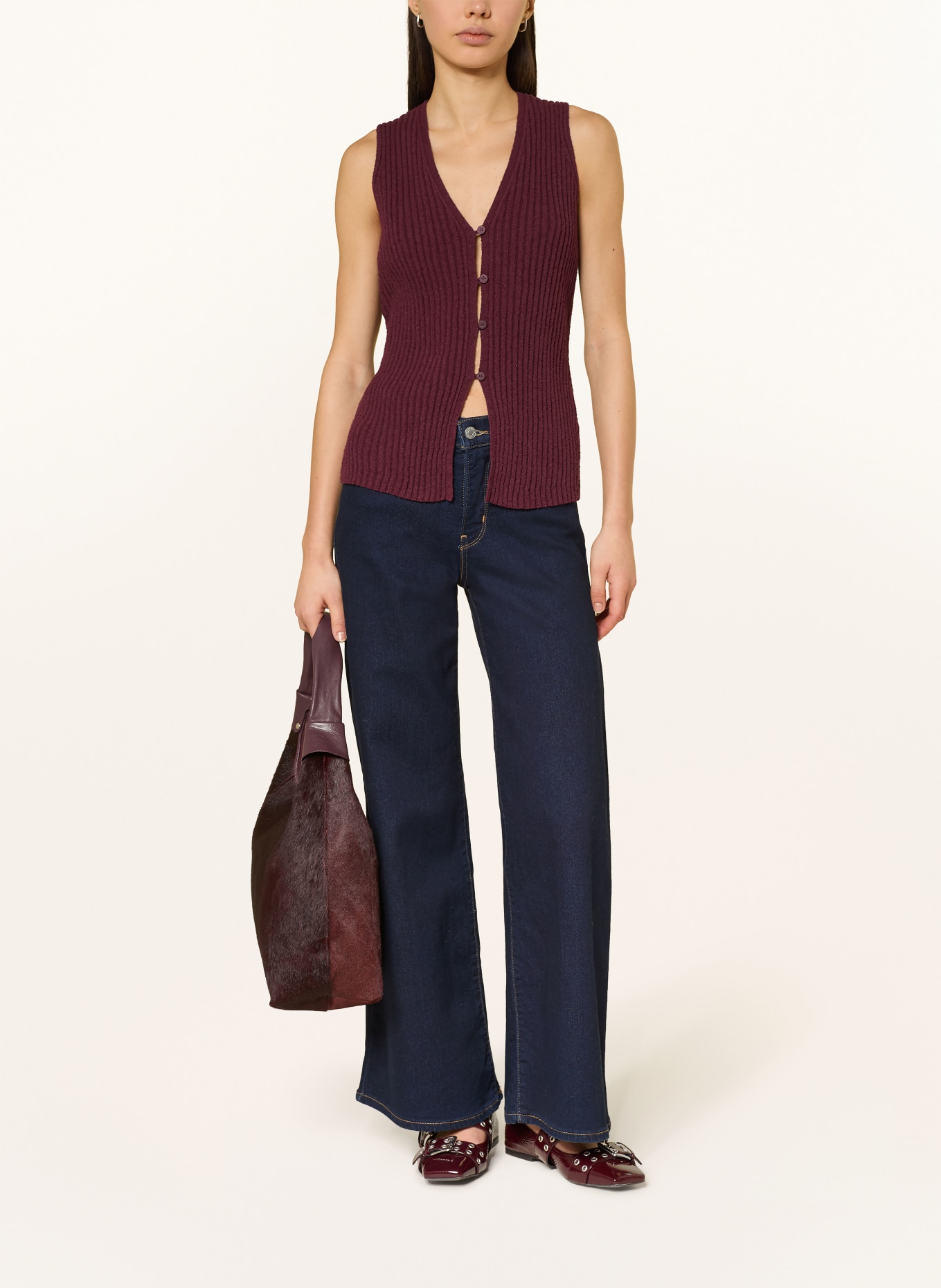 Marc O'Polo DENIM Strickweste: DUNKELROT