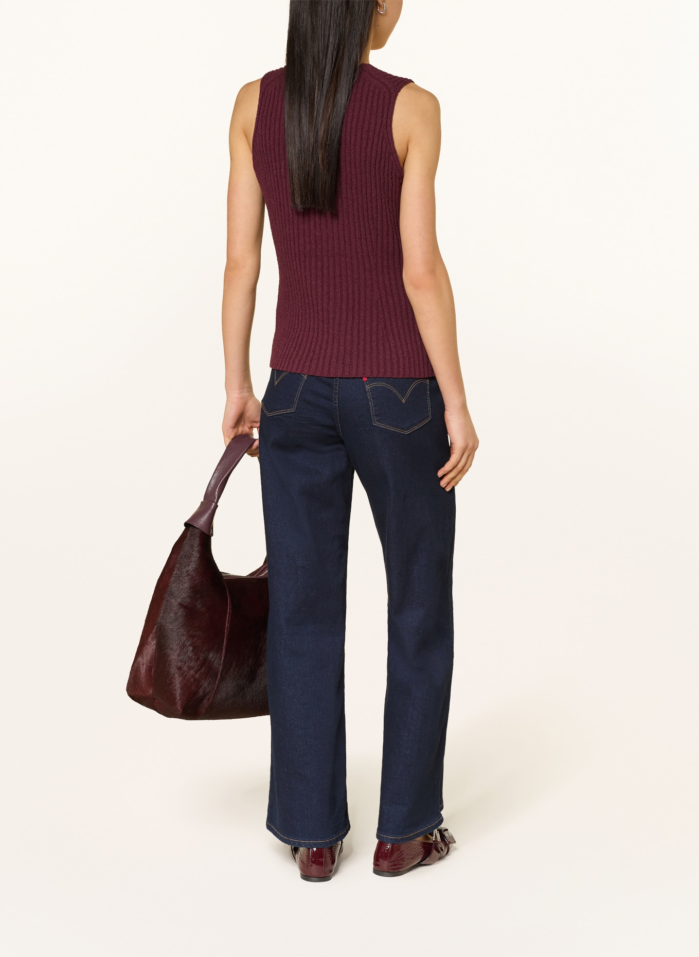 Marc O'Polo DENIM Strickweste: DUNKELROT