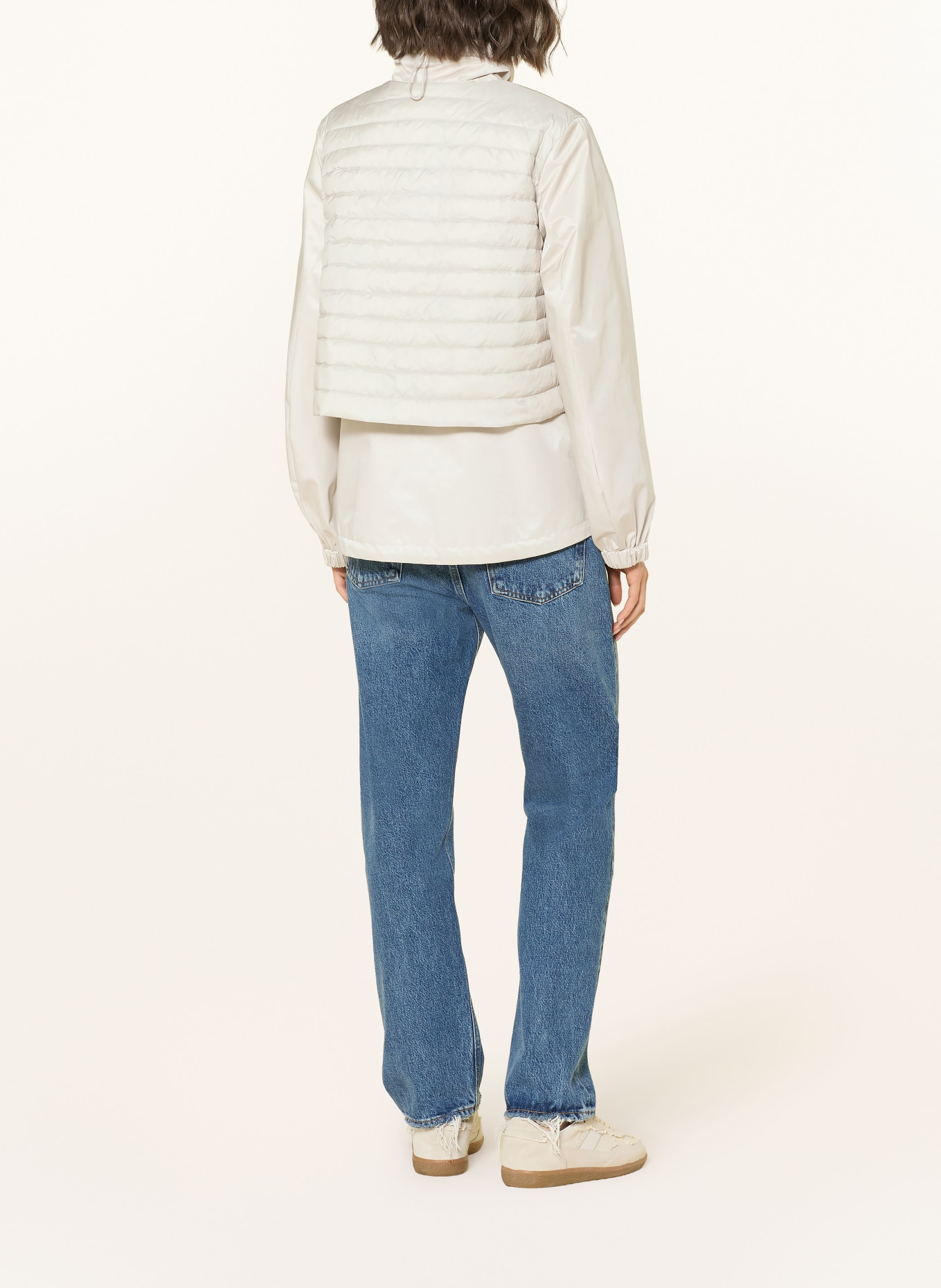 DUNO Daunenjacke NAMI im Materialmix: HELLGRAU