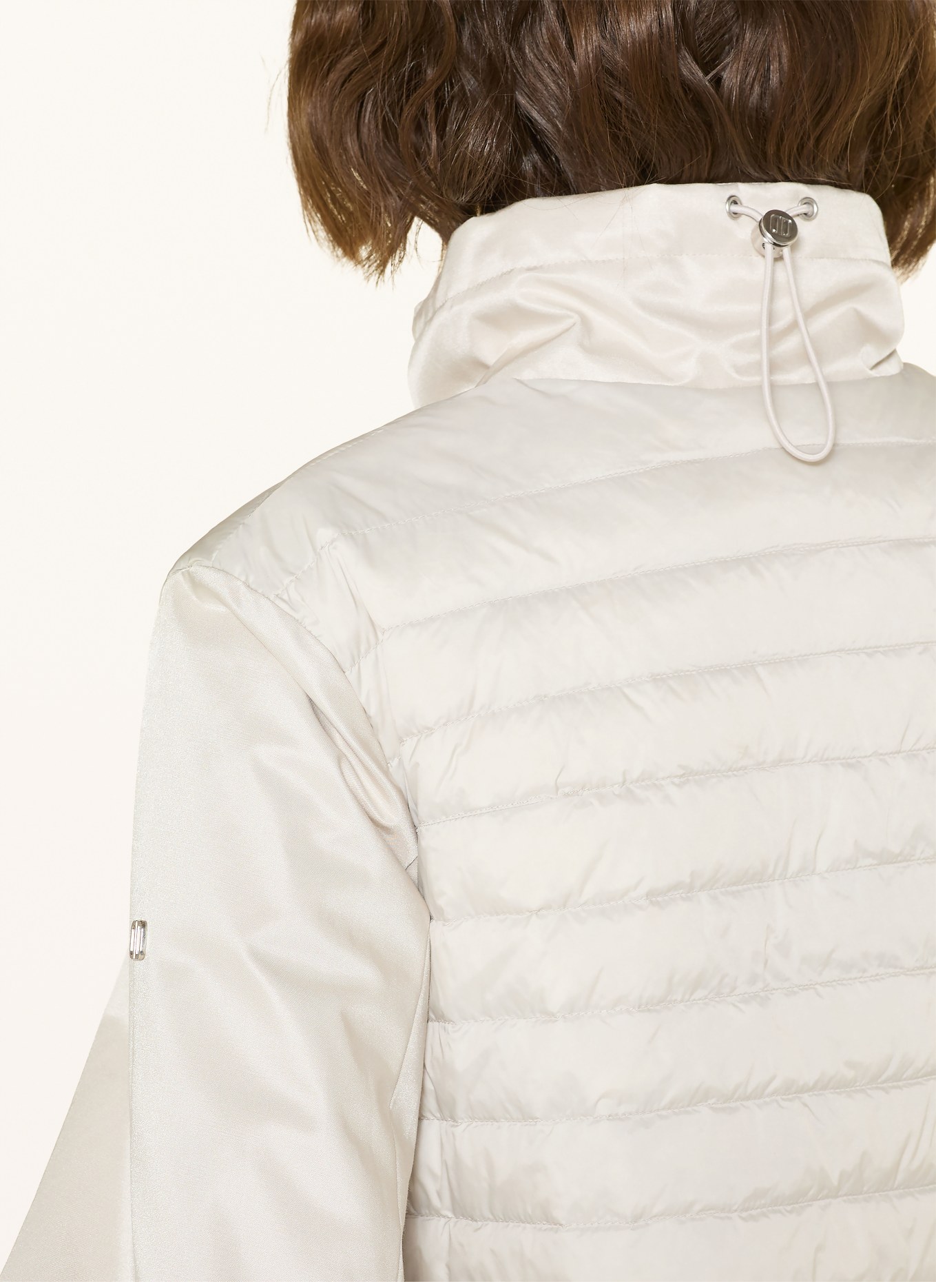 DUNO Daunenjacke NAMI im Materialmix: HELLGRAU