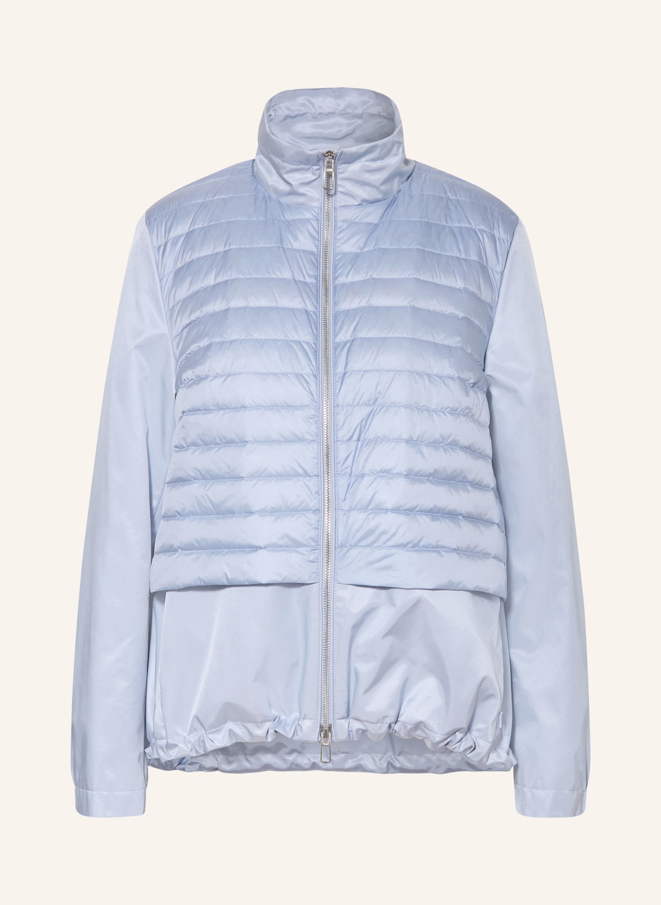 DUNO Daunenjacke NAMI im Materialmix: HELLBLAU